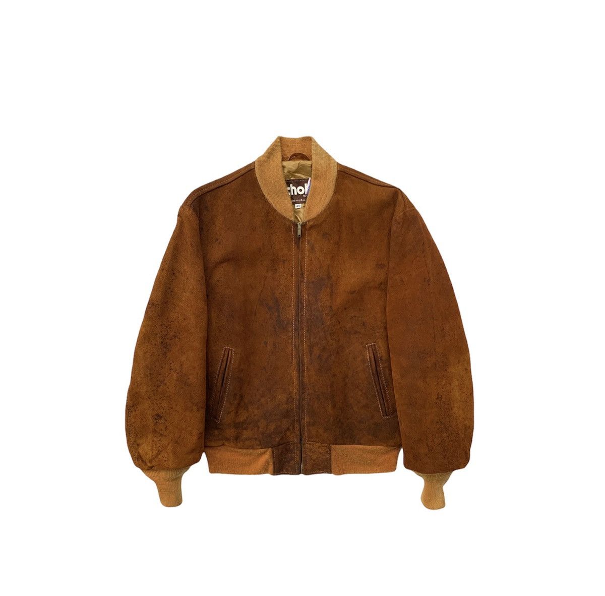 VINTAGE SCHOTT SUEDE LEATHER BROWN BOMBER JACKET