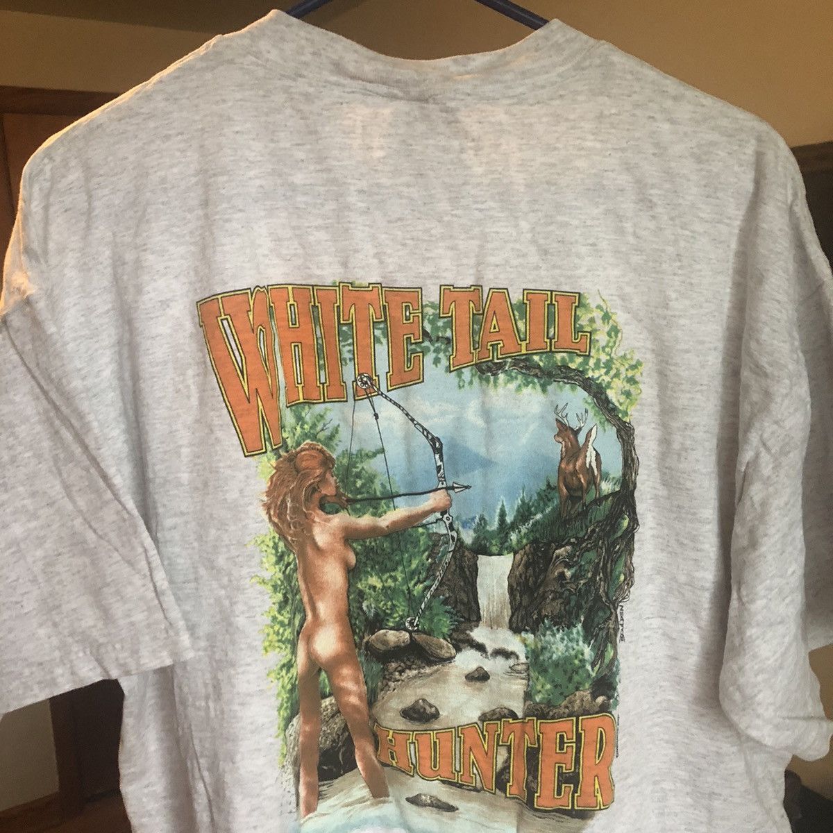 Vintage Vintage 2000s White Tail Hunter Nude Graphic Logo Tee Shirt |  Grailed