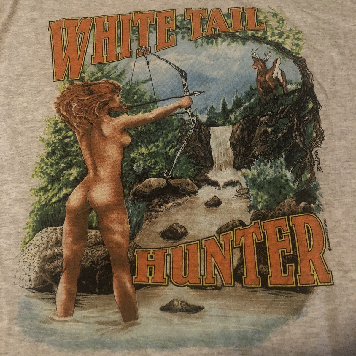 Vintage Vintage 2000s White Tail Hunter Nude Graphic Logo Tee Shirt |  Grailed