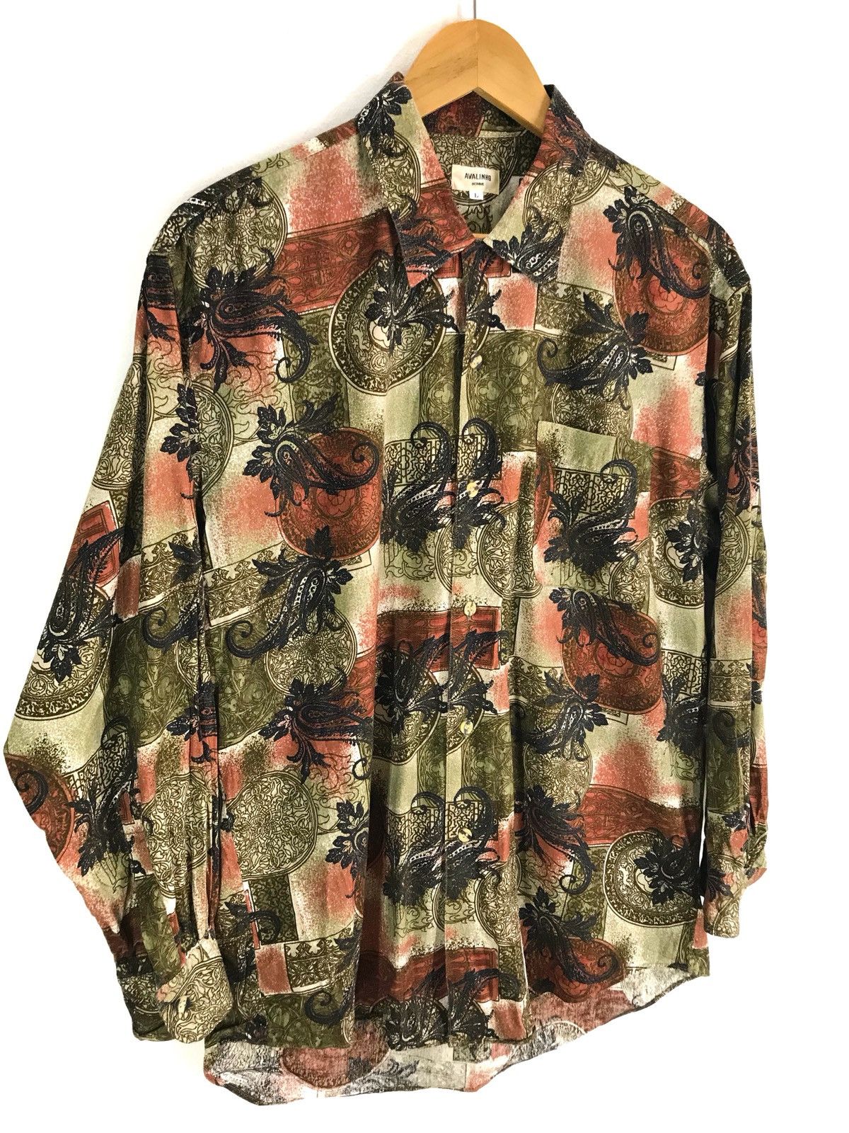 Japanese Brand AVALINHO HOMME Paisley Art All Over Print Shirt Size US L / EU 52-54 / 3 - 3 Thumbnail