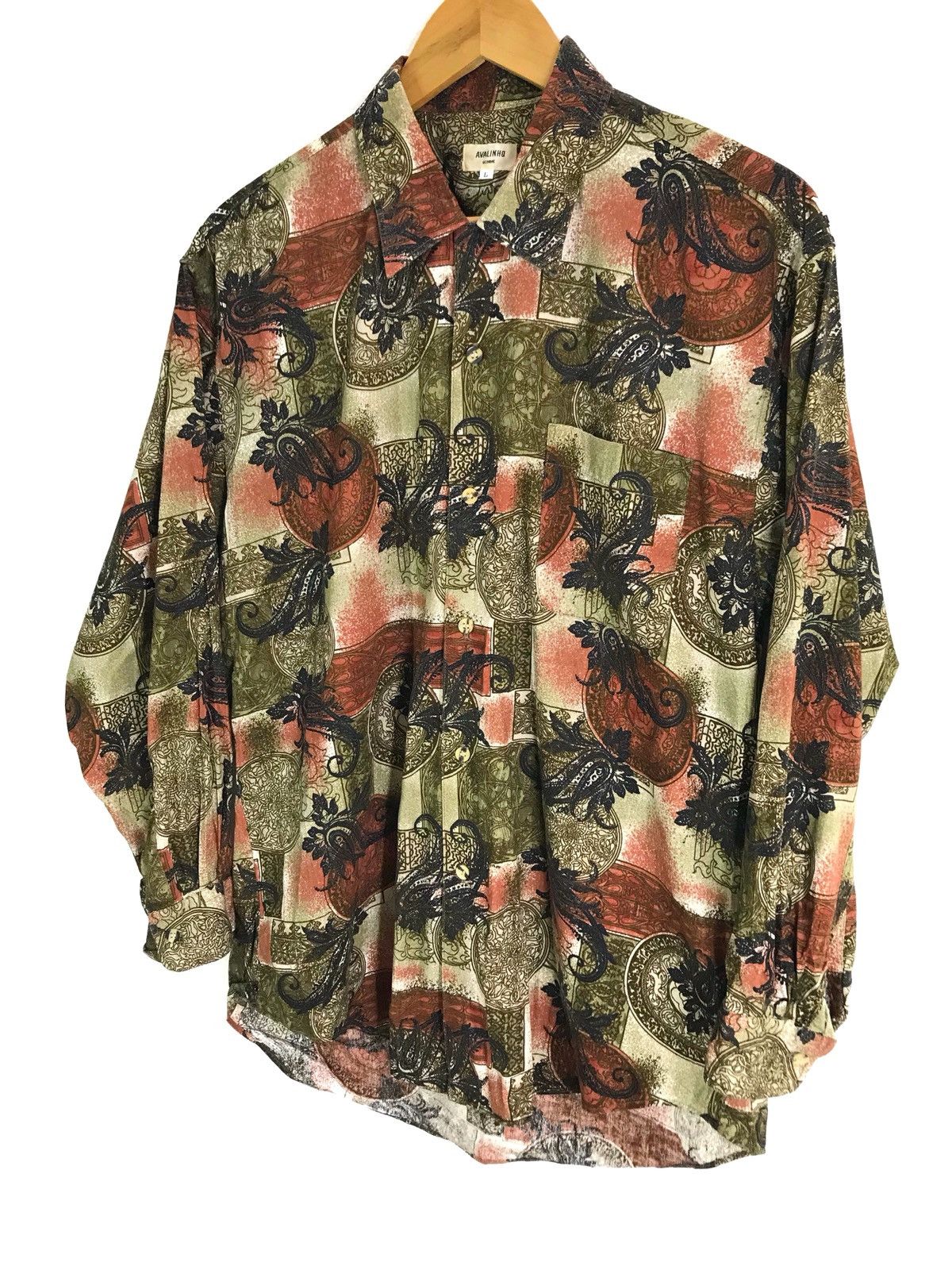 Japanese Brand AVALINHO HOMME Paisley Art All Over Print Shirt Size US L / EU 52-54 / 3 - 2 Thumbnail