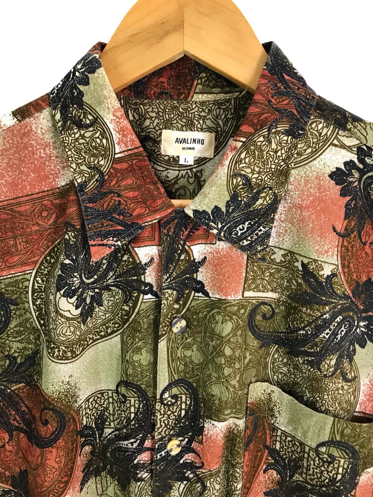 Japanese Brand AVALINHO HOMME Paisley Art All Over Print Shirt Size US L / EU 52-54 / 3 - 4 Thumbnail