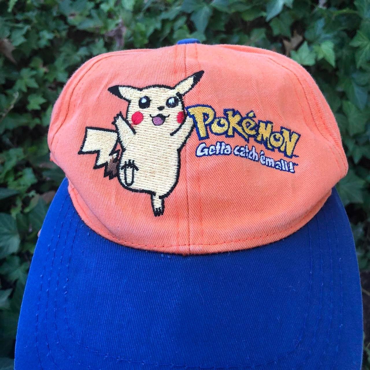 image of Pokemon x Vintage 1999 Vintage Pikachu Pokémon Velcro Strap Hat Adult Sized in Orange, Men's