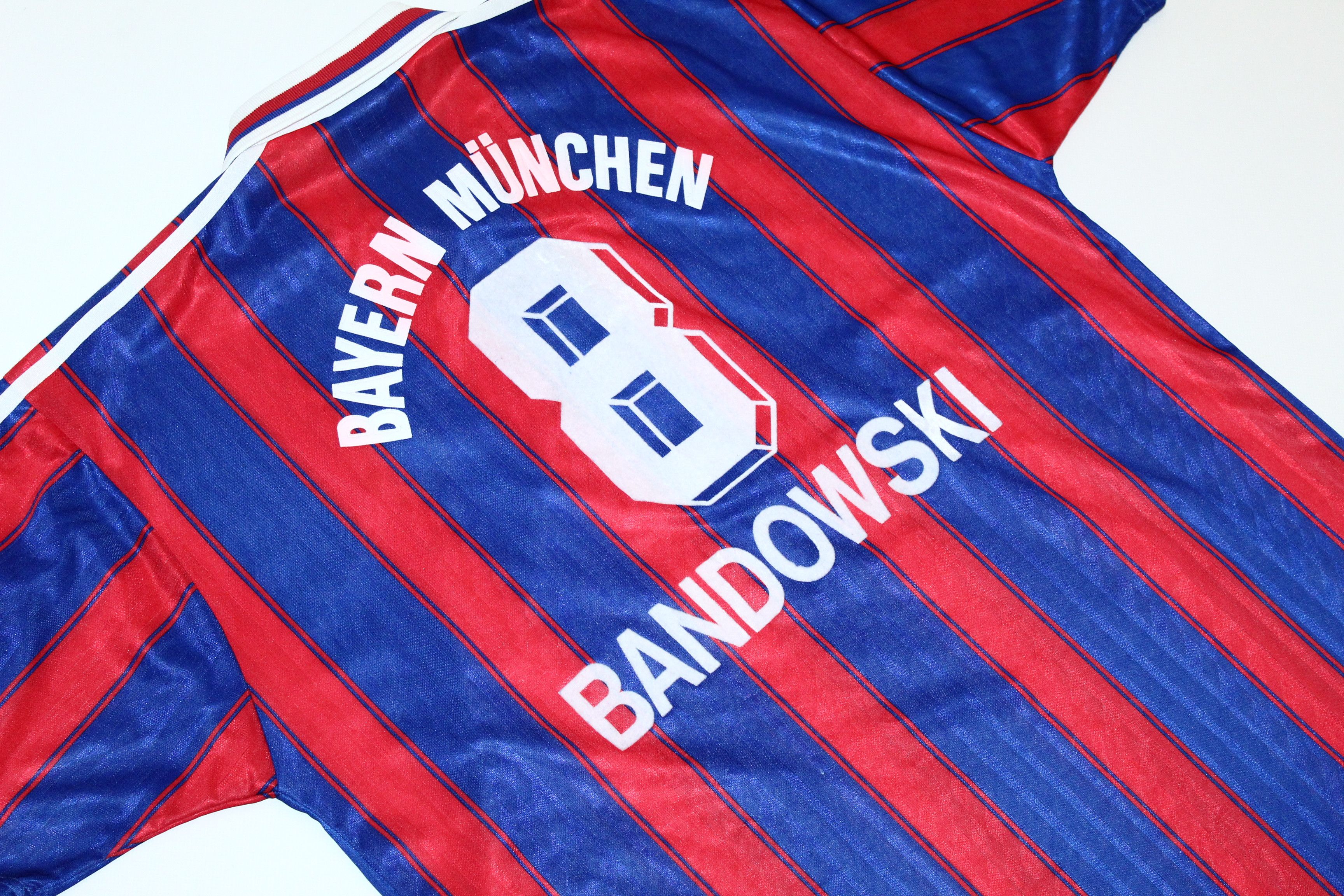 Adidas 💥 VTG 💥 '95 Adidas F.C. Bayern Munich #8 Bandowski Jersey Size US XL / EU 56 / 4 - 8 Thumbnail