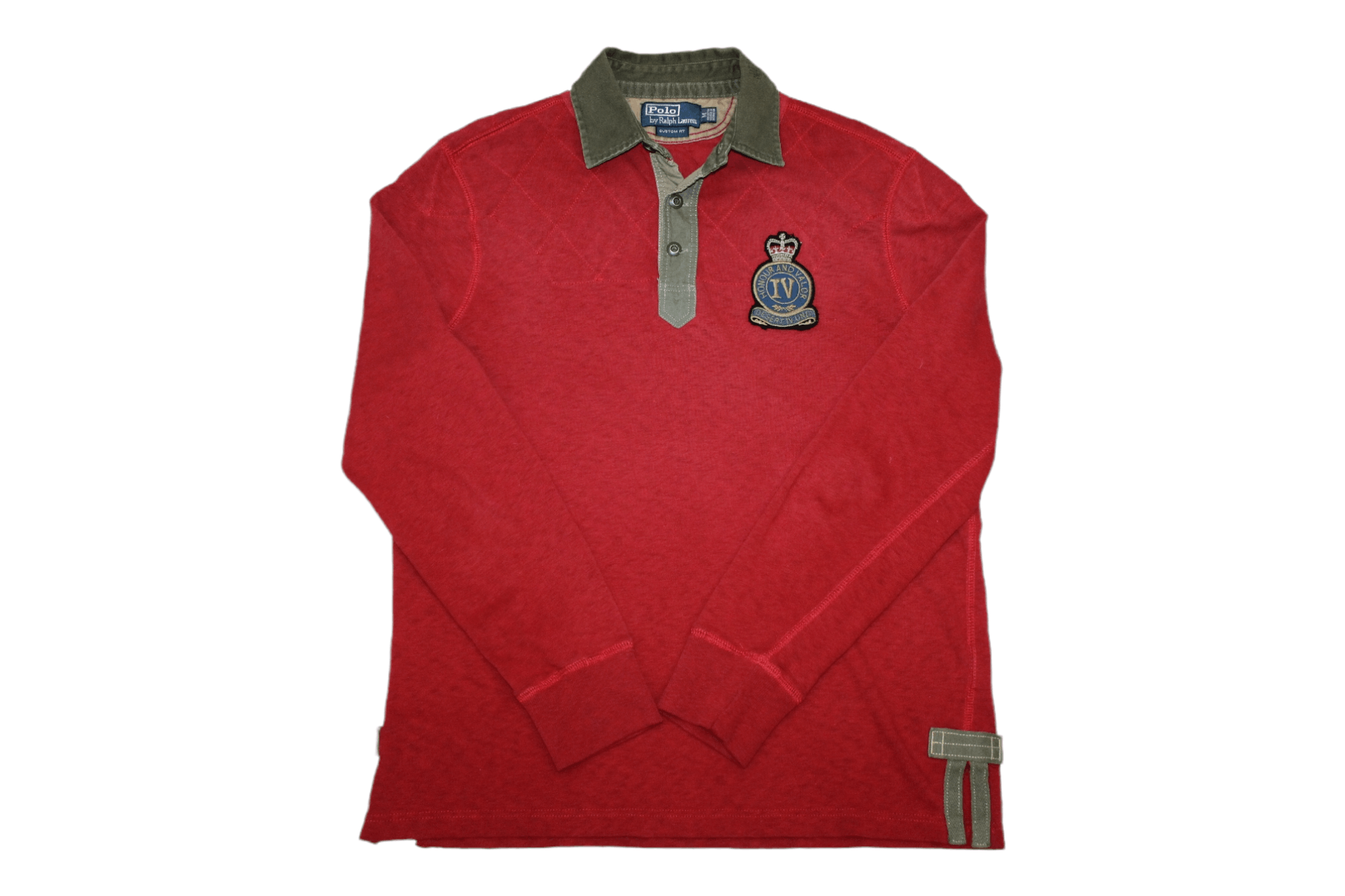 image of Polo Ralph Lauren x Ralph Lauren VTG Polo R.l. Honor & Valor Iv Rugby Shirt in Red (Size Small)