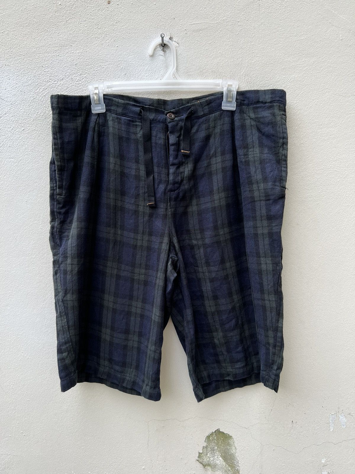 Chimala Japan Linen Blend Tartan Oversize Short Pant