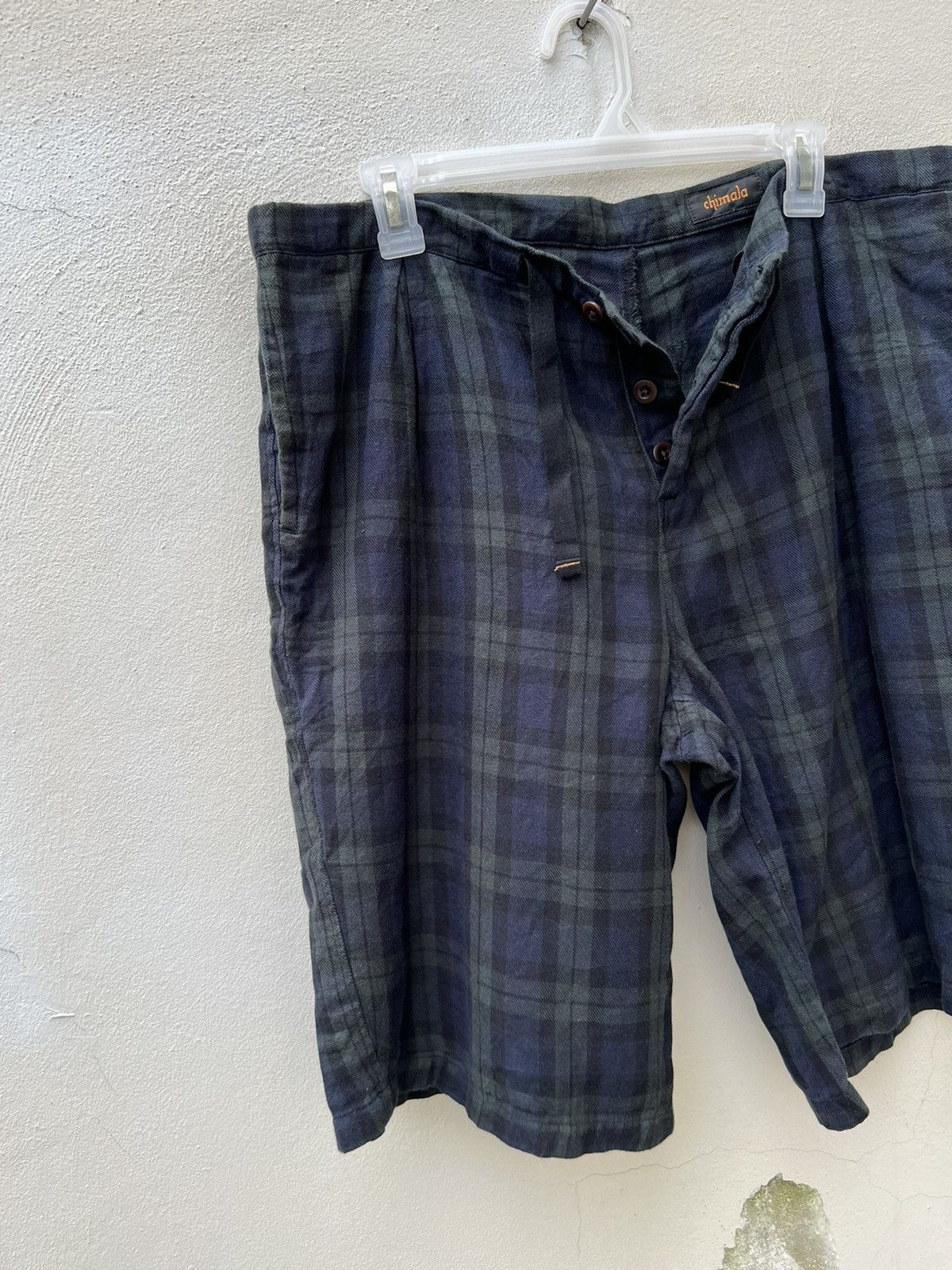 Chimala Japan Linen Blend Tartan Oversize Short Pant