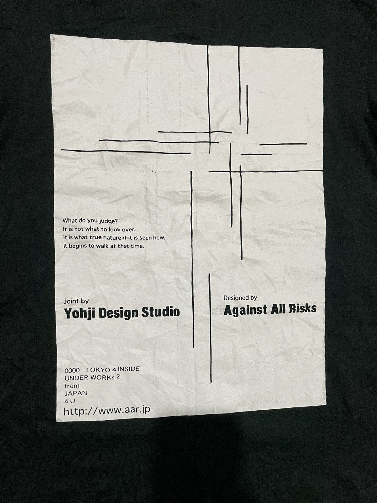Japanese Brand Vintage Solarized Yohji Yamamoto X Against All Risks Tee Size US S / EU 44-46 / 1 - 8 Thumbnail