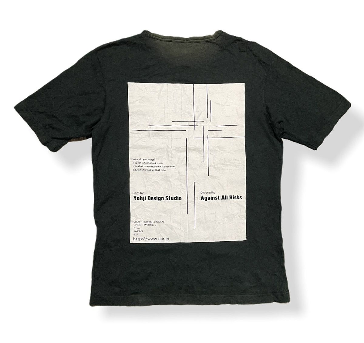 Japanese Brand Vintage Solarized Yohji Yamamoto X Against All Risks Tee Size US S / EU 44-46 / 1 - 1 Thumbnail