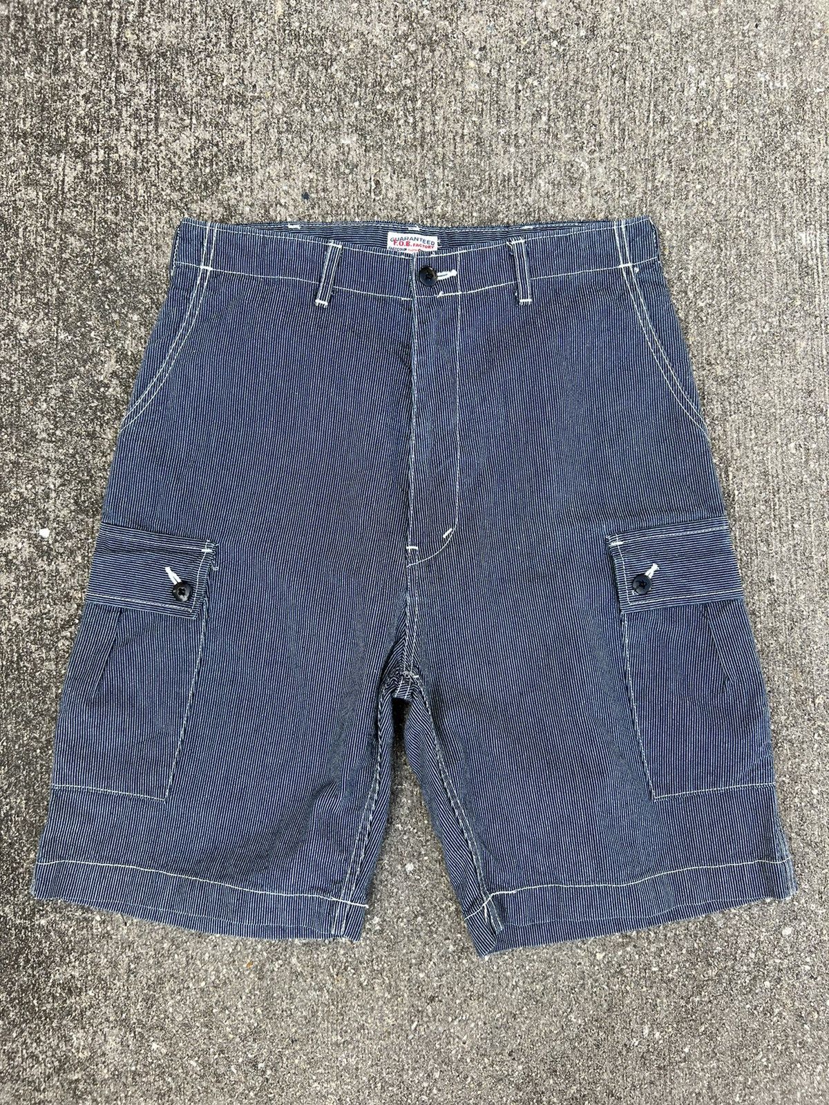 FOB Factory Vintage F.O.B. Factory Japan Wabash Striped Cargo Short Pant Size US 31 - 1 Thumbnail