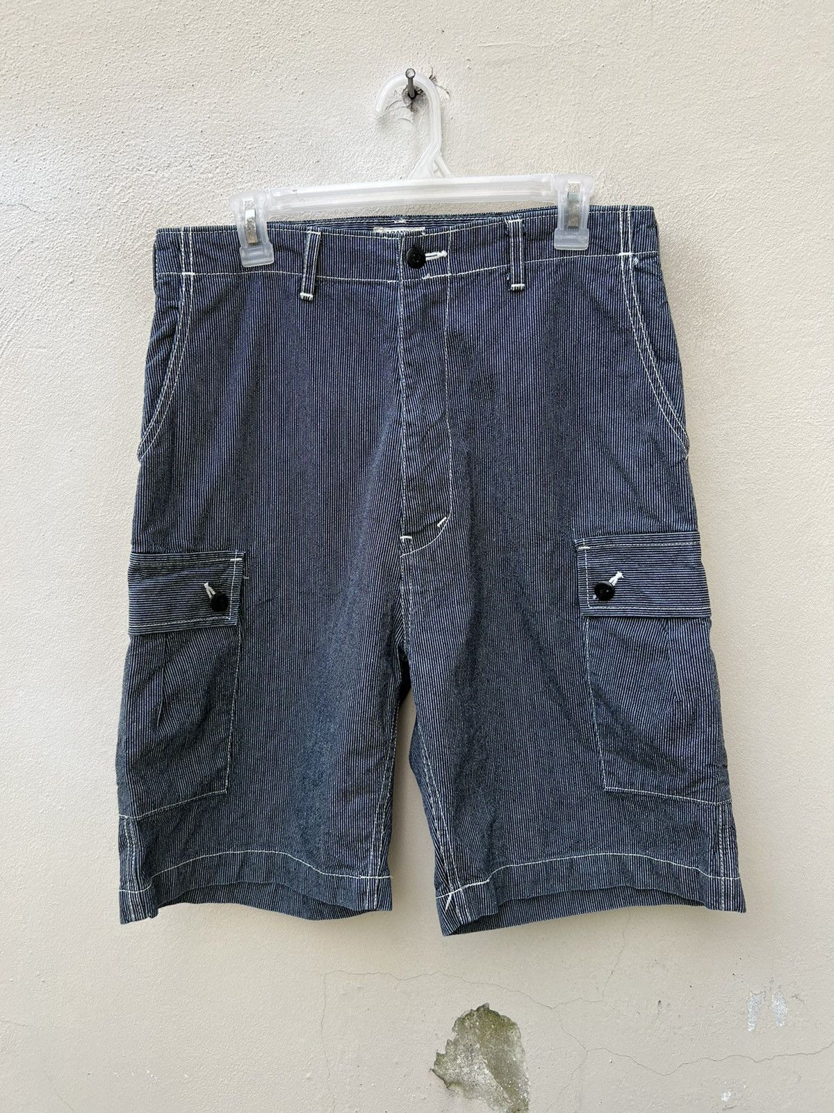 FOB Factory Vintage F.O.B. Factory Japan Wabash Striped Cargo Short Pant Size US 31 - 6 Thumbnail