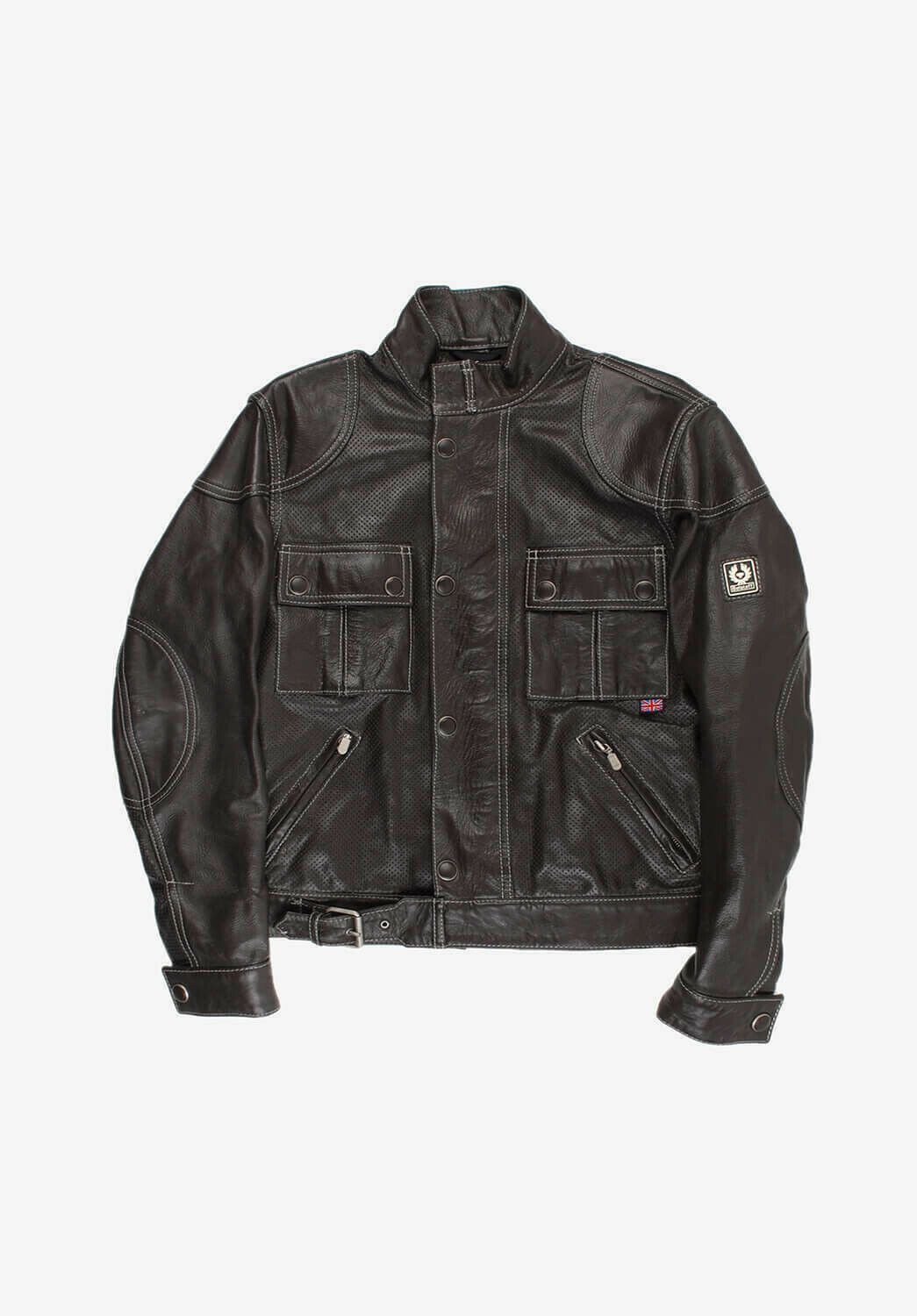 image of Original Belstaff Leather Women Moto Jacket Size 42Uk (S) in Brown