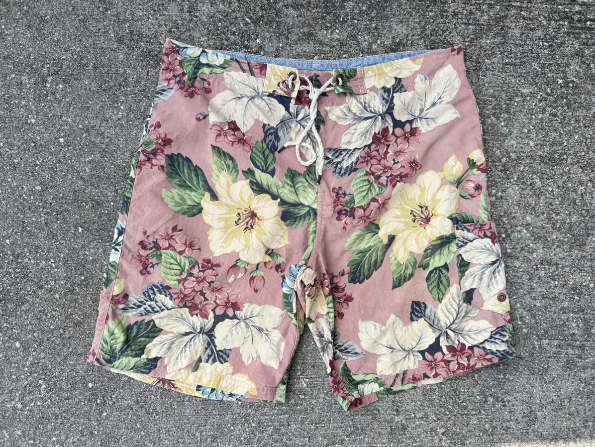 Vintage 90s Polo RL Hibiscus Flowers Swimwear Short Pant