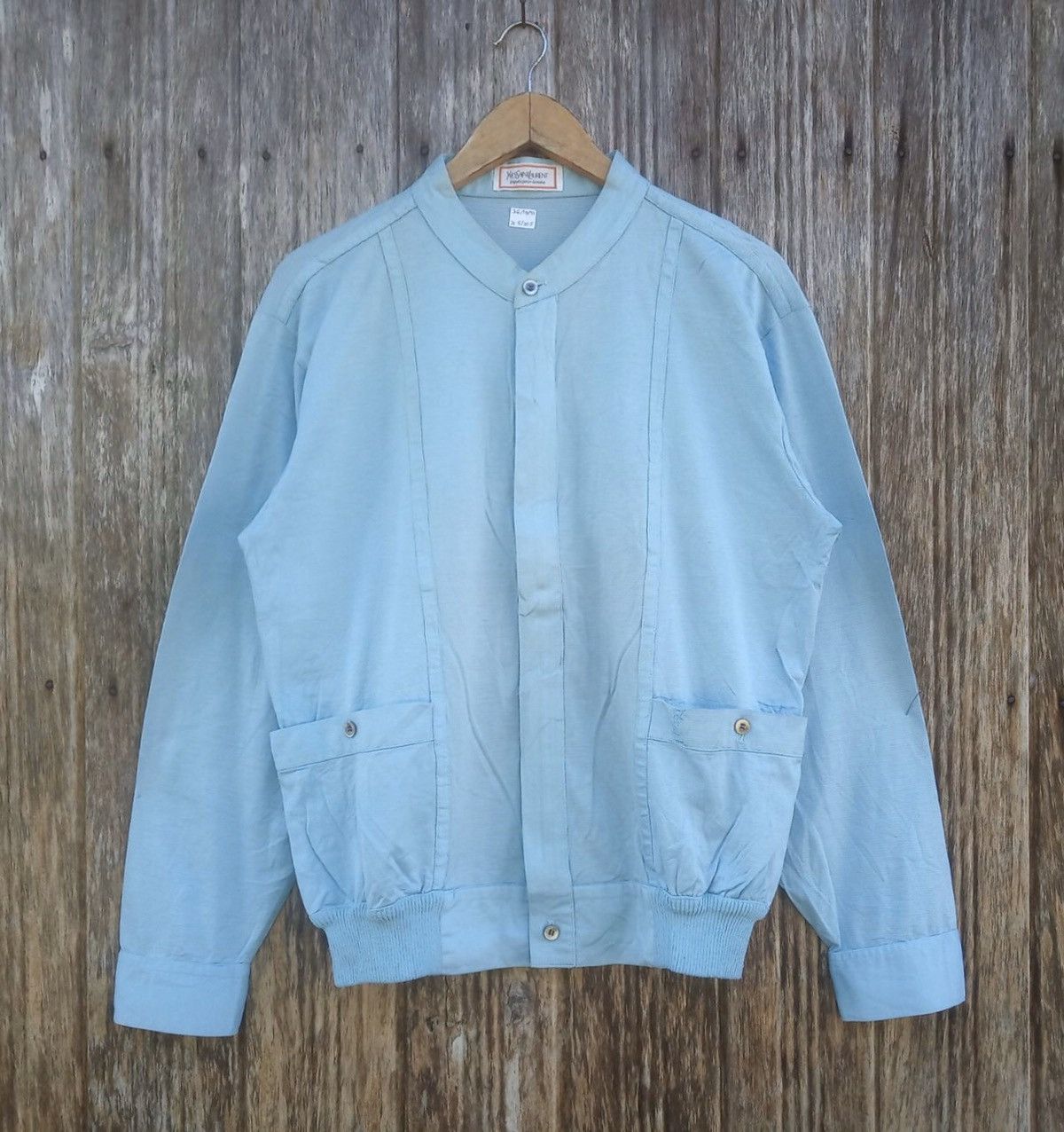 image of Vintage Yvessaintlaurent YSL Tricots Pour Homme Zipper in Blue, Men's (Size Medium)