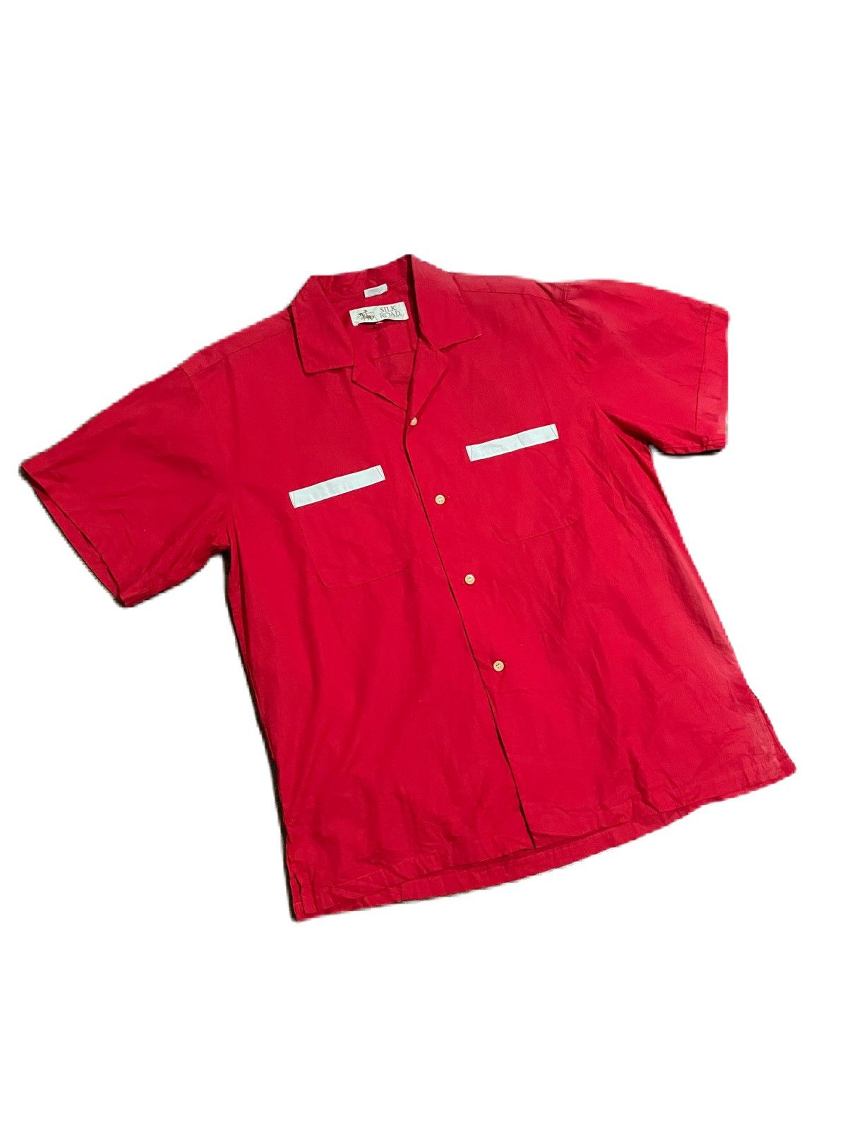 Japanese Brand VTg 70s/80s Distressed Camp Bowling Collar Silk Road Shirts Size US L / EU 52-54 / 3 - 5 Thumbnail