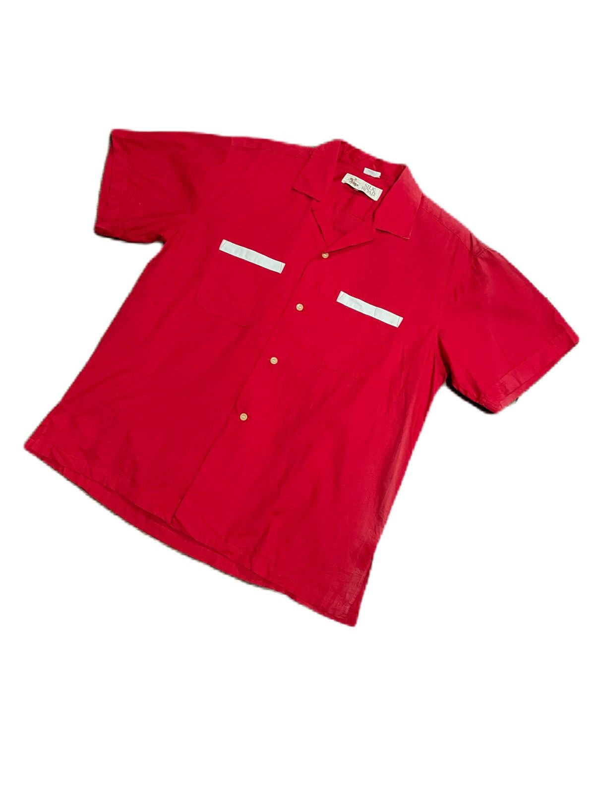 Japanese Brand VTg 70s/80s Distressed Camp Bowling Collar Silk Road Shirts Size US L / EU 52-54 / 3 - 6 Thumbnail