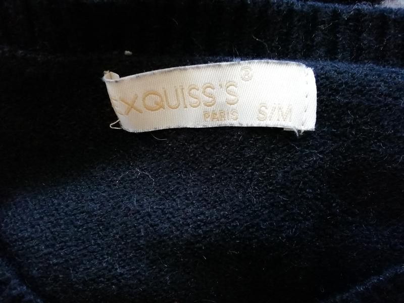 Vintage y2k black sweater with faux fur decor France Size S / US 4 / IT 40 - 4 Thumbnail