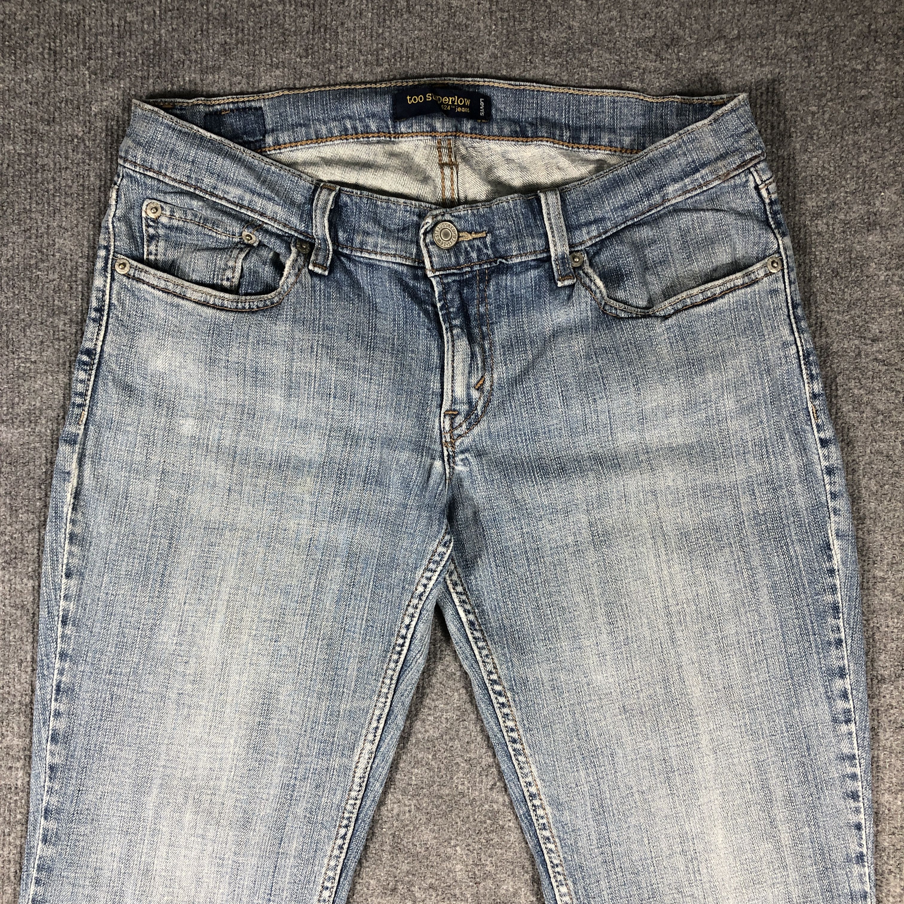 Levi's × Vintage Vintage 524 Levis Jeans Flare Too Superlow L743W Size 32" / US 10 / IT 46 - 3 Thumbnail