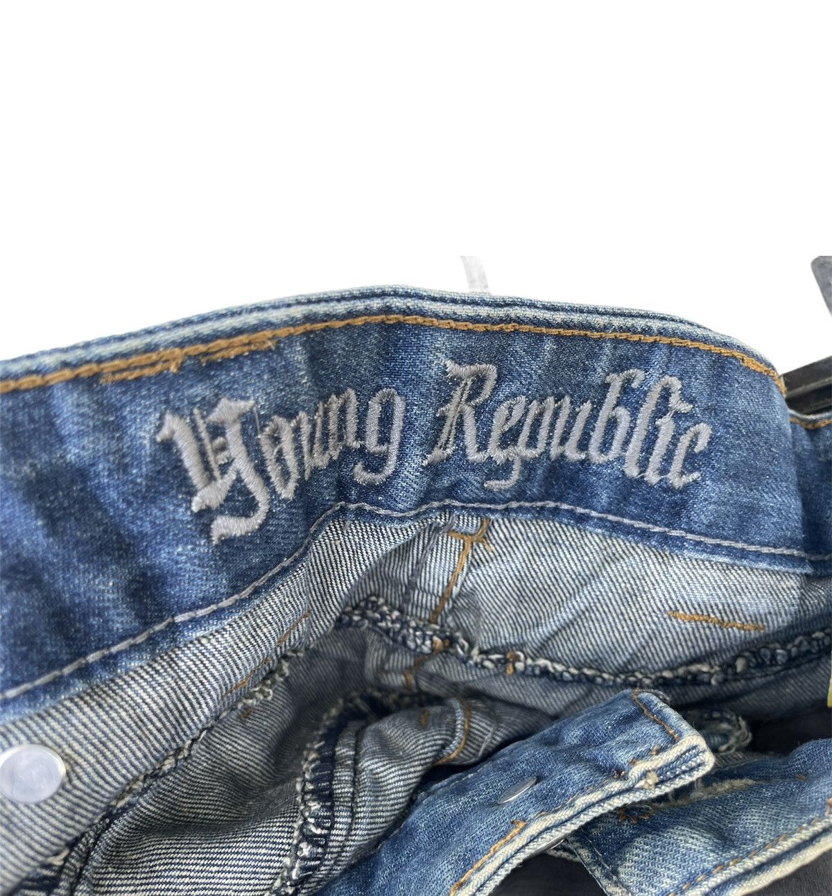 If Six Was Nine × Le Grande Bleu (L.G.B.) Young Republic Triple Waist Blue Distressed Jeans Size US 34 / EU 50 - 9 Thumbnail