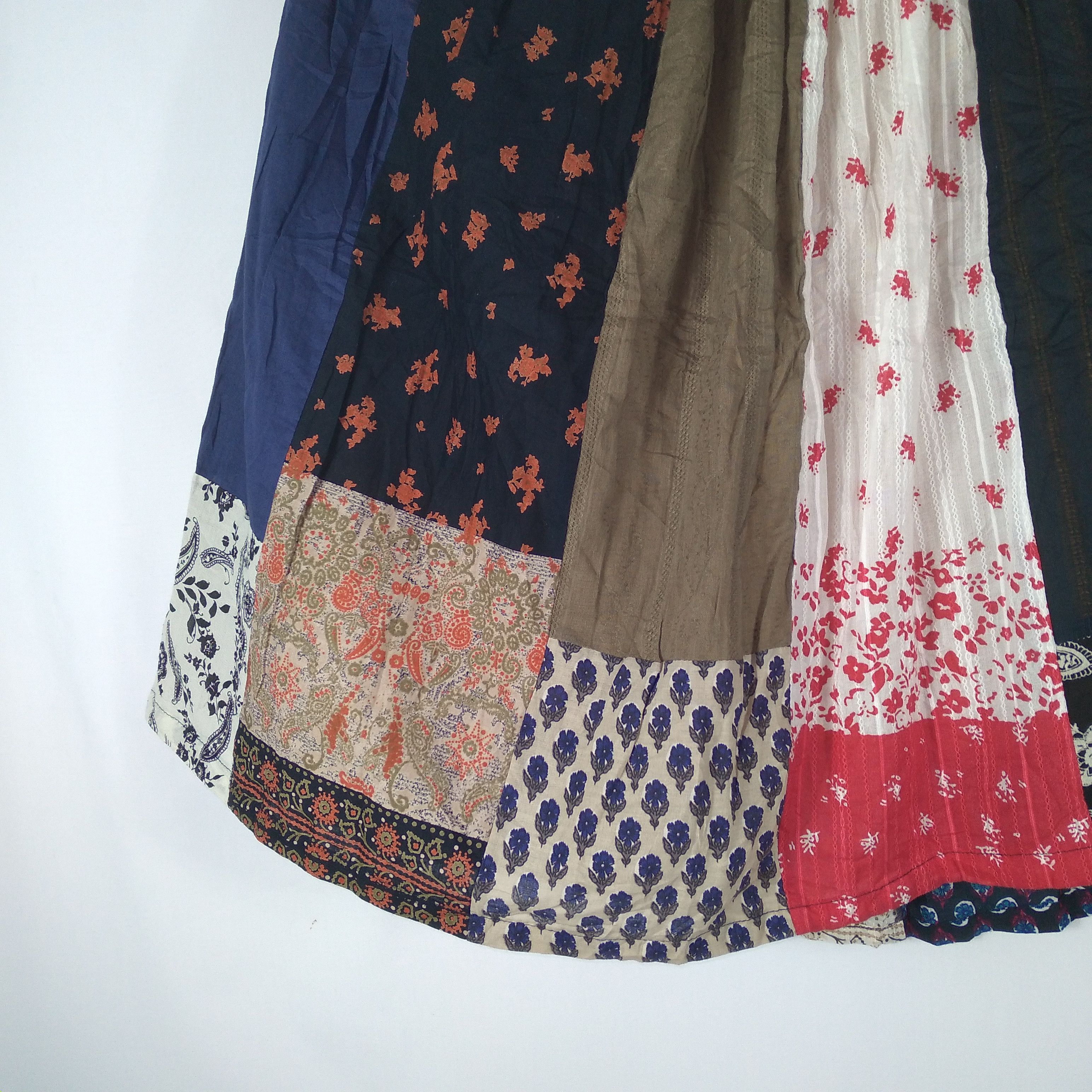 Japanese Brand × Vintage Sunder Ladki Patchwork Avant Garde Styles Draw String Skirt Size 32" / US 10 / IT 46 - 9 Thumbnail