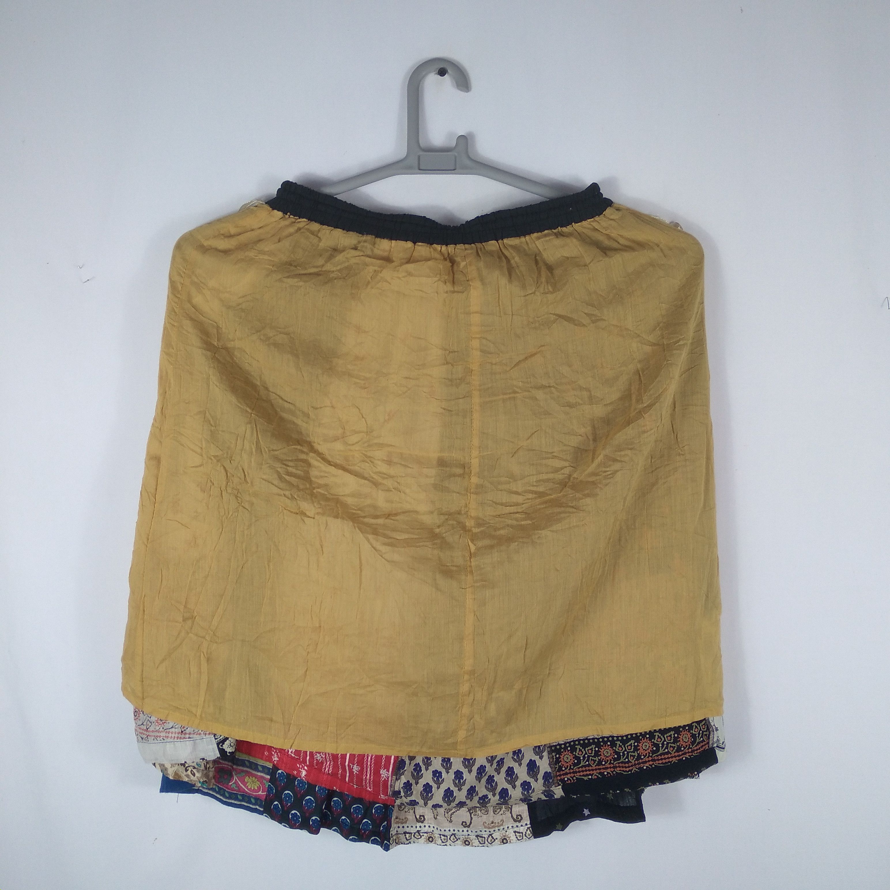 Japanese Brand × Vintage Sunder Ladki Patchwork Avant Garde Styles Draw String Skirt Size 32" / US 10 / IT 46 - 13 Thumbnail