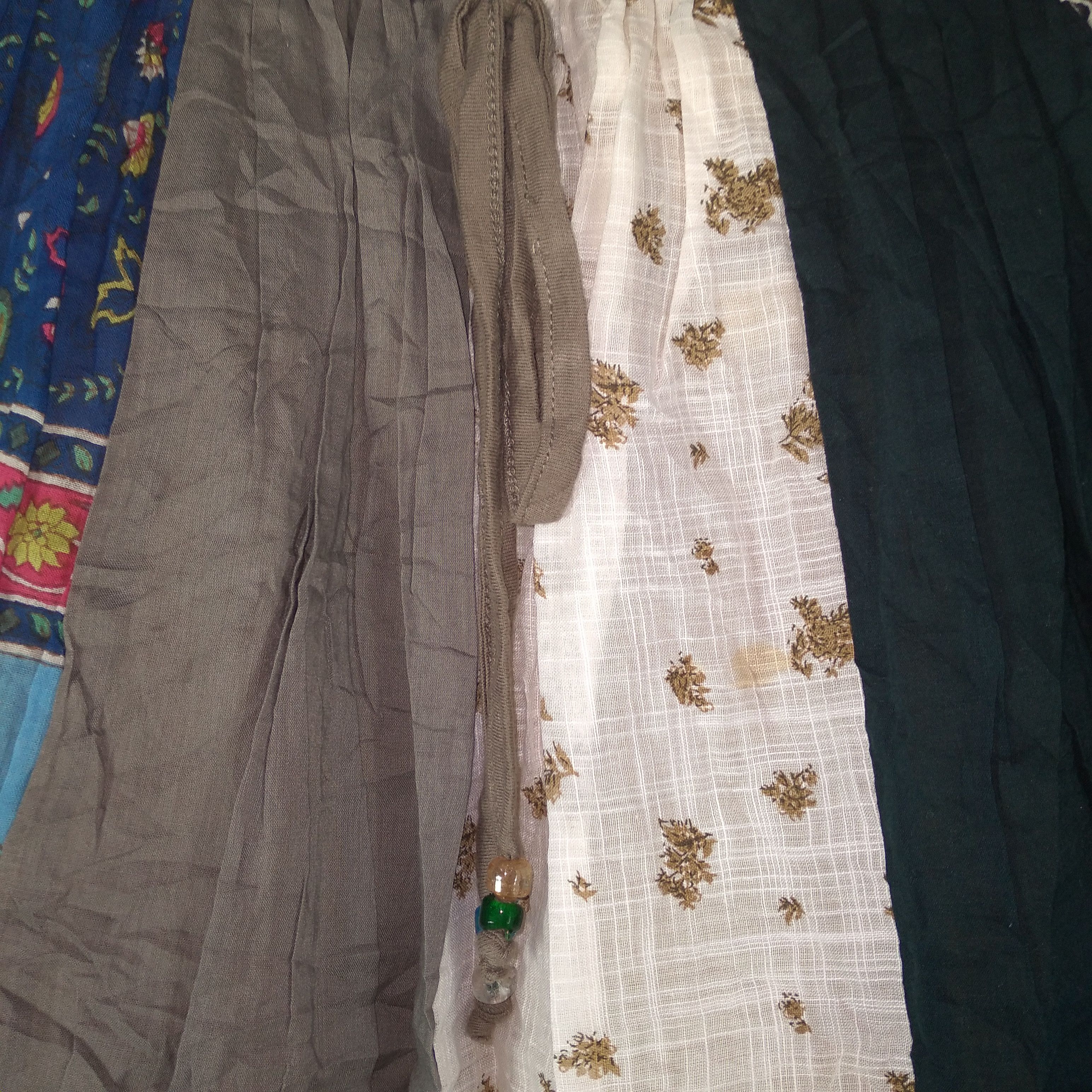 Japanese Brand × Vintage Sunder Ladki Patchwork Avant Garde Styles Draw String Skirt Size 32" / US 10 / IT 46 - 6 Thumbnail