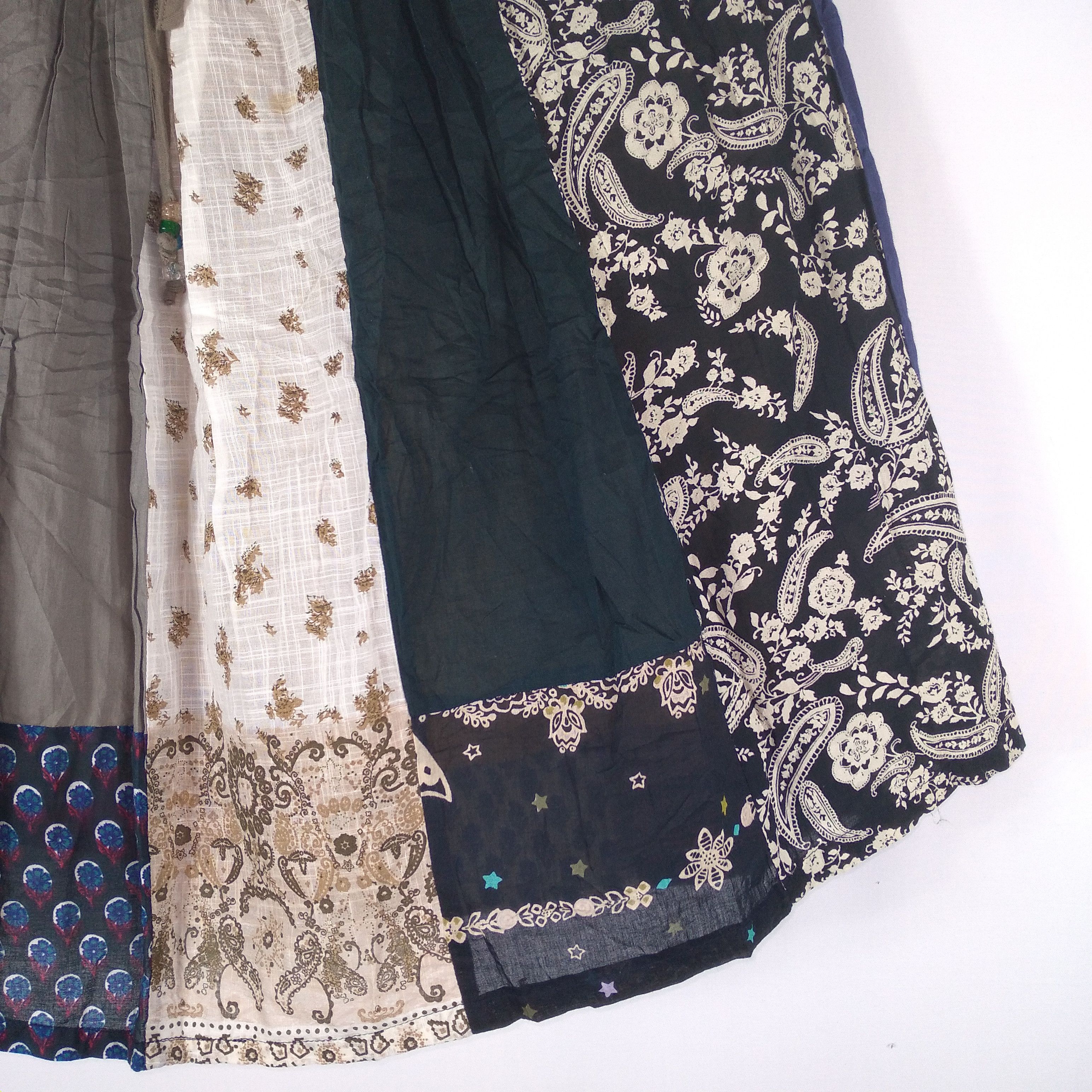 Japanese Brand × Vintage Sunder Ladki Patchwork Avant Garde Styles Draw String Skirt Size 32" / US 10 / IT 46 - 3 Thumbnail