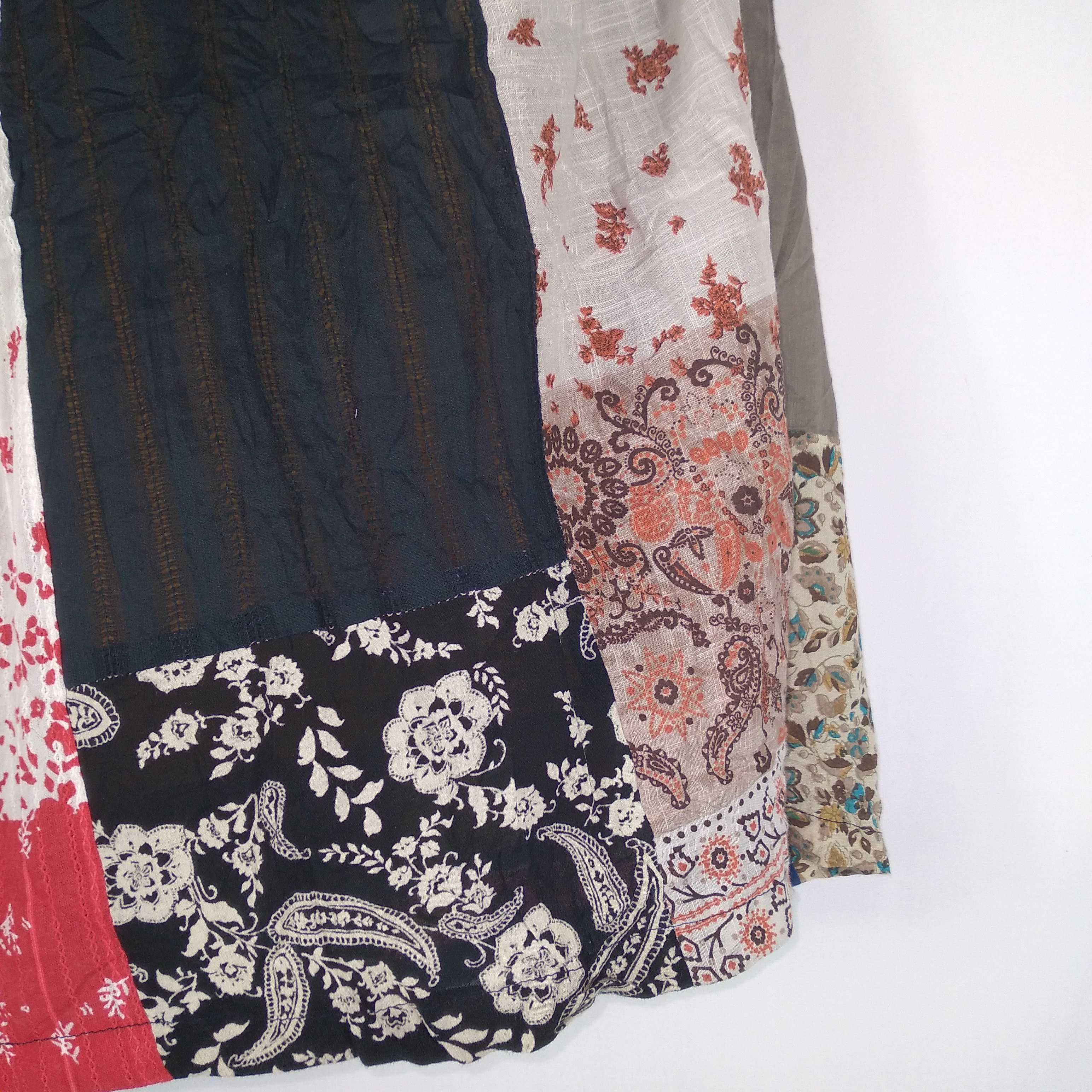 Japanese Brand × Vintage Sunder Ladki Patchwork Avant Garde Styles Draw String Skirt Size 32" / US 10 / IT 46 - 11 Thumbnail