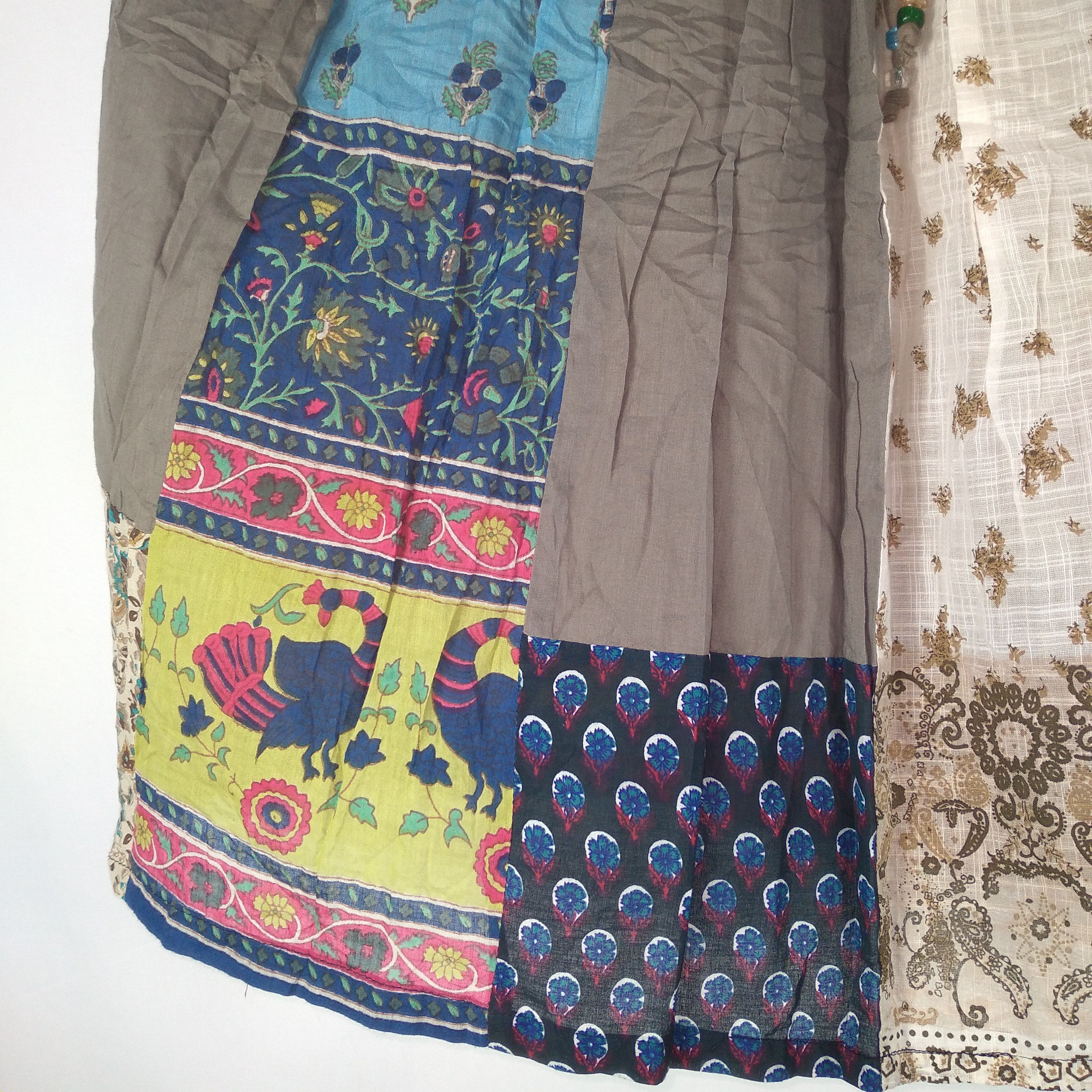 Japanese Brand × Vintage Sunder Ladki Patchwork Avant Garde Styles Draw String Skirt Size 32" / US 10 / IT 46 - 5 Thumbnail