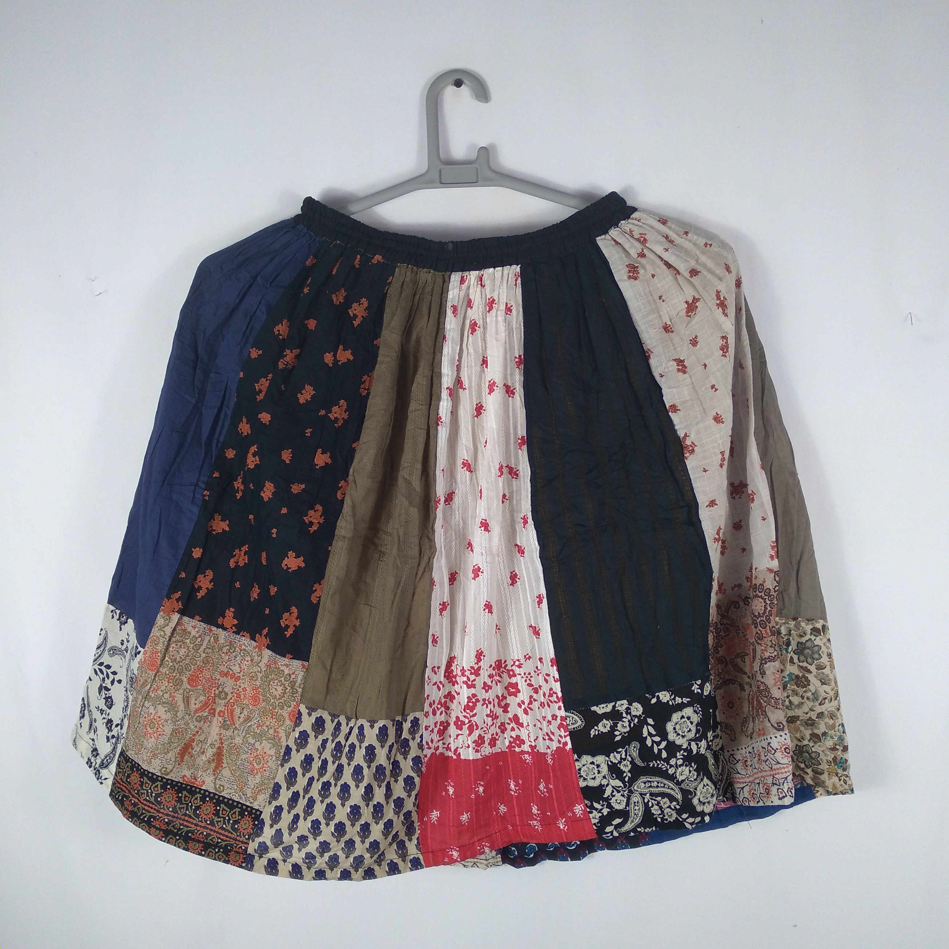 Japanese Brand × Vintage Sunder Ladki Patchwork Avant Garde Styles Draw String Skirt Size 32" / US 10 / IT 46 - 7 Thumbnail