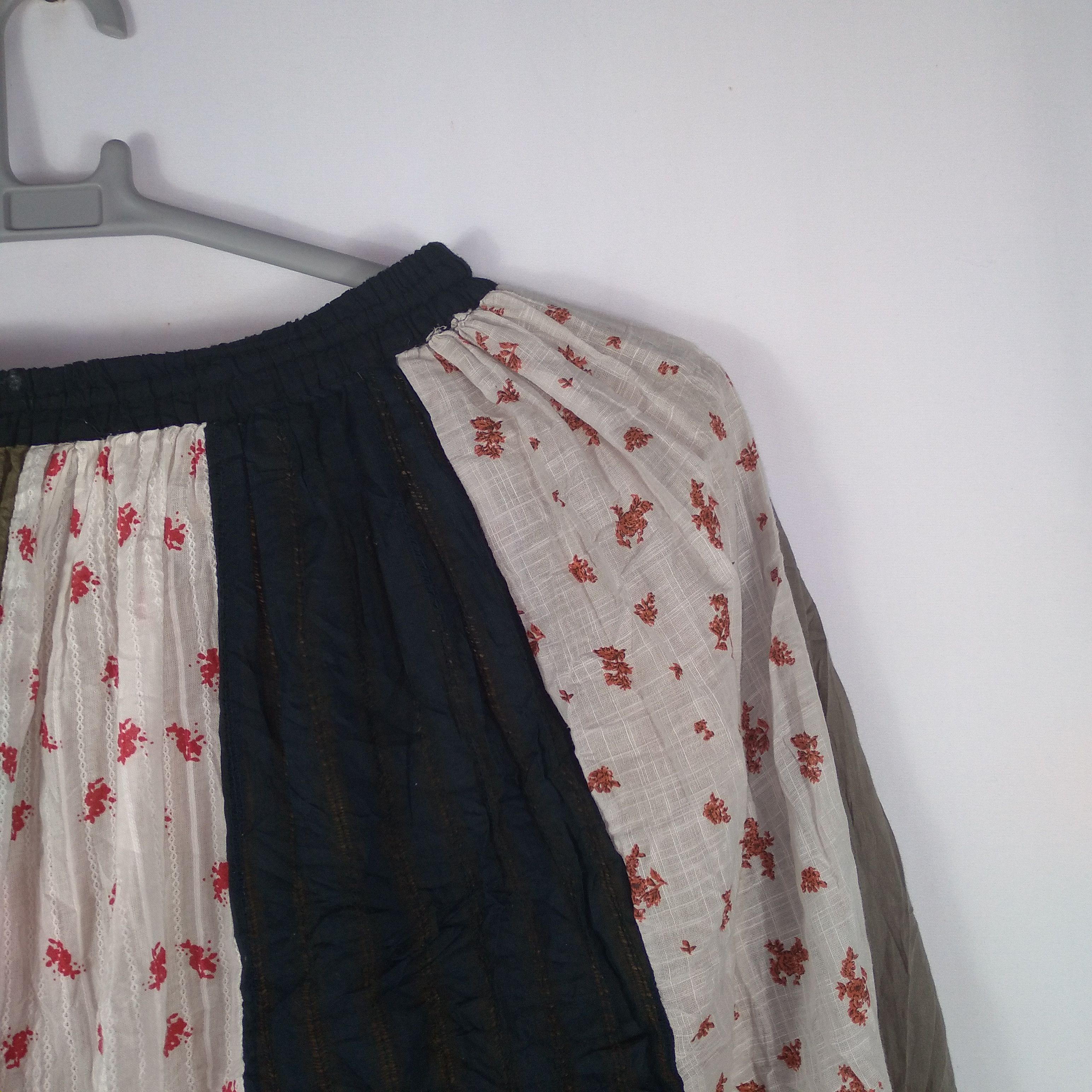 Japanese Brand × Vintage Sunder Ladki Patchwork Avant Garde Styles Draw String Skirt Size 32" / US 10 / IT 46 - 10 Thumbnail