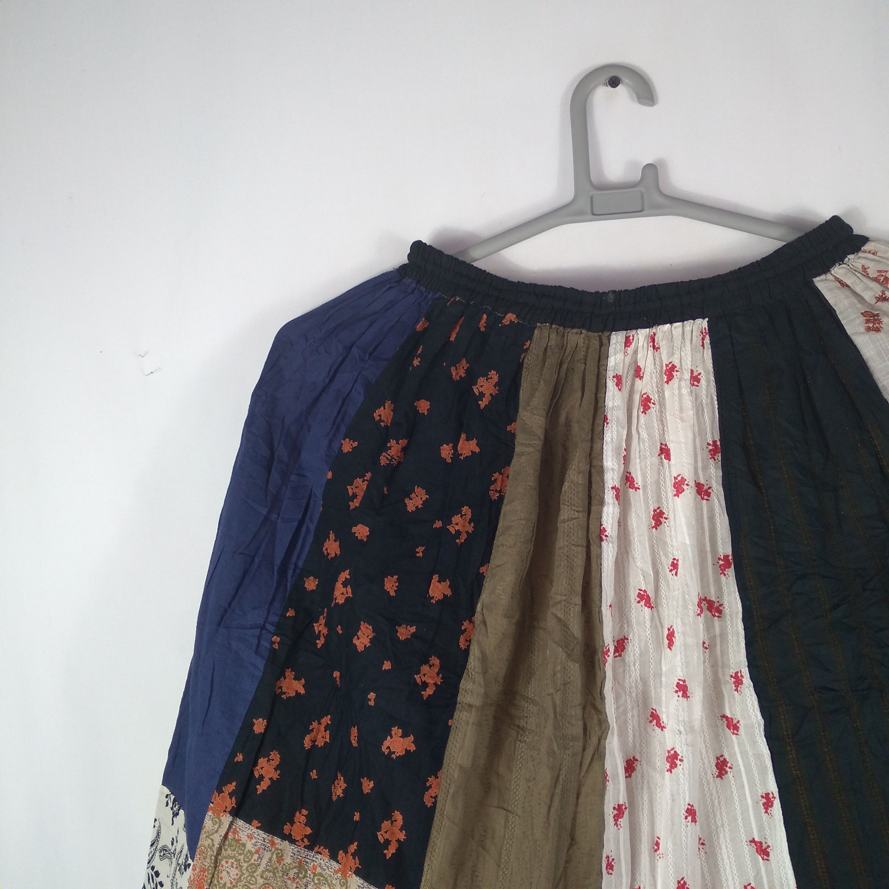 Japanese Brand × Vintage Sunder Ladki Patchwork Avant Garde Styles Draw String Skirt Size 32" / US 10 / IT 46 - 8 Thumbnail