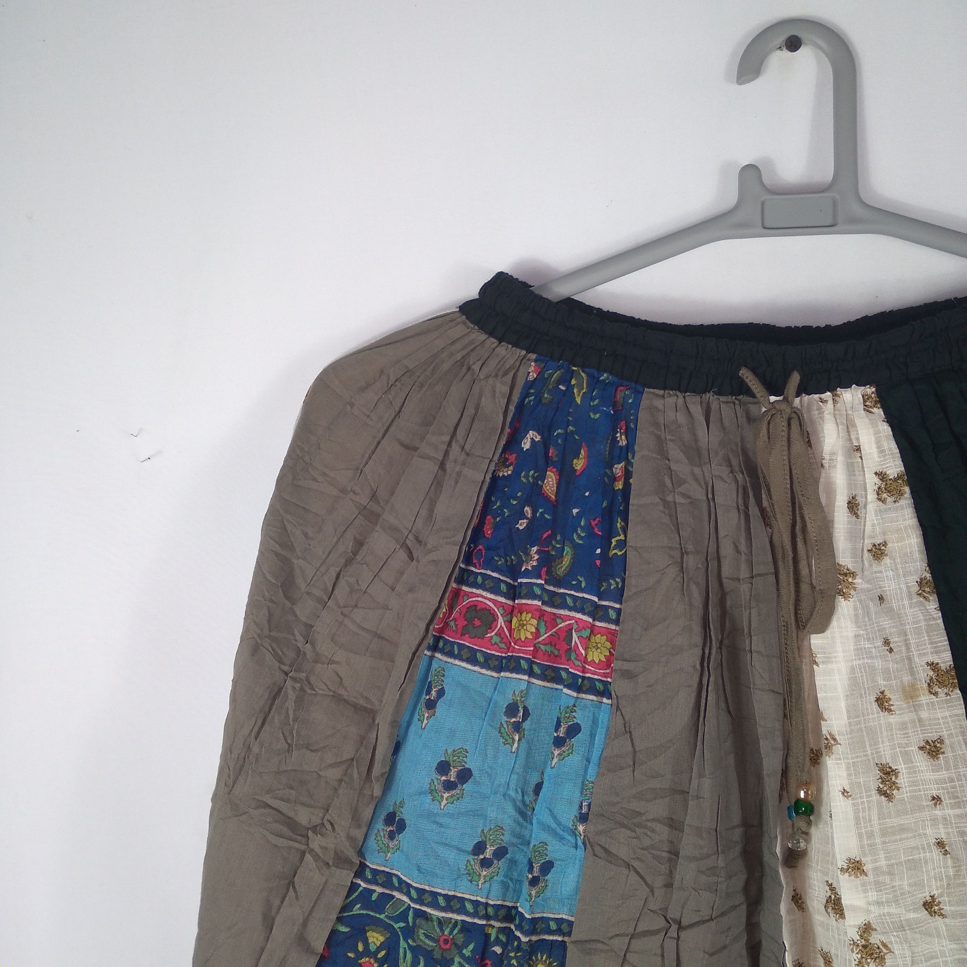 Japanese Brand × Vintage Sunder Ladki Patchwork Avant Garde Styles Draw String Skirt Size 32" / US 10 / IT 46 - 4 Thumbnail