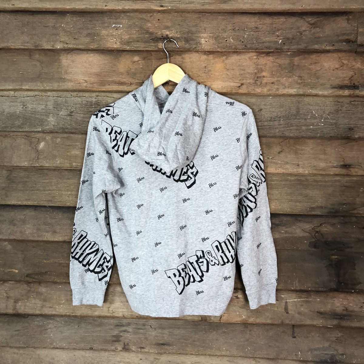 Japanese Brand × Vintage Blue Cross full print beat & rhythm Grey Hoodie #3153 Size US S / EU 44-46 / 1 - 9 Thumbnail