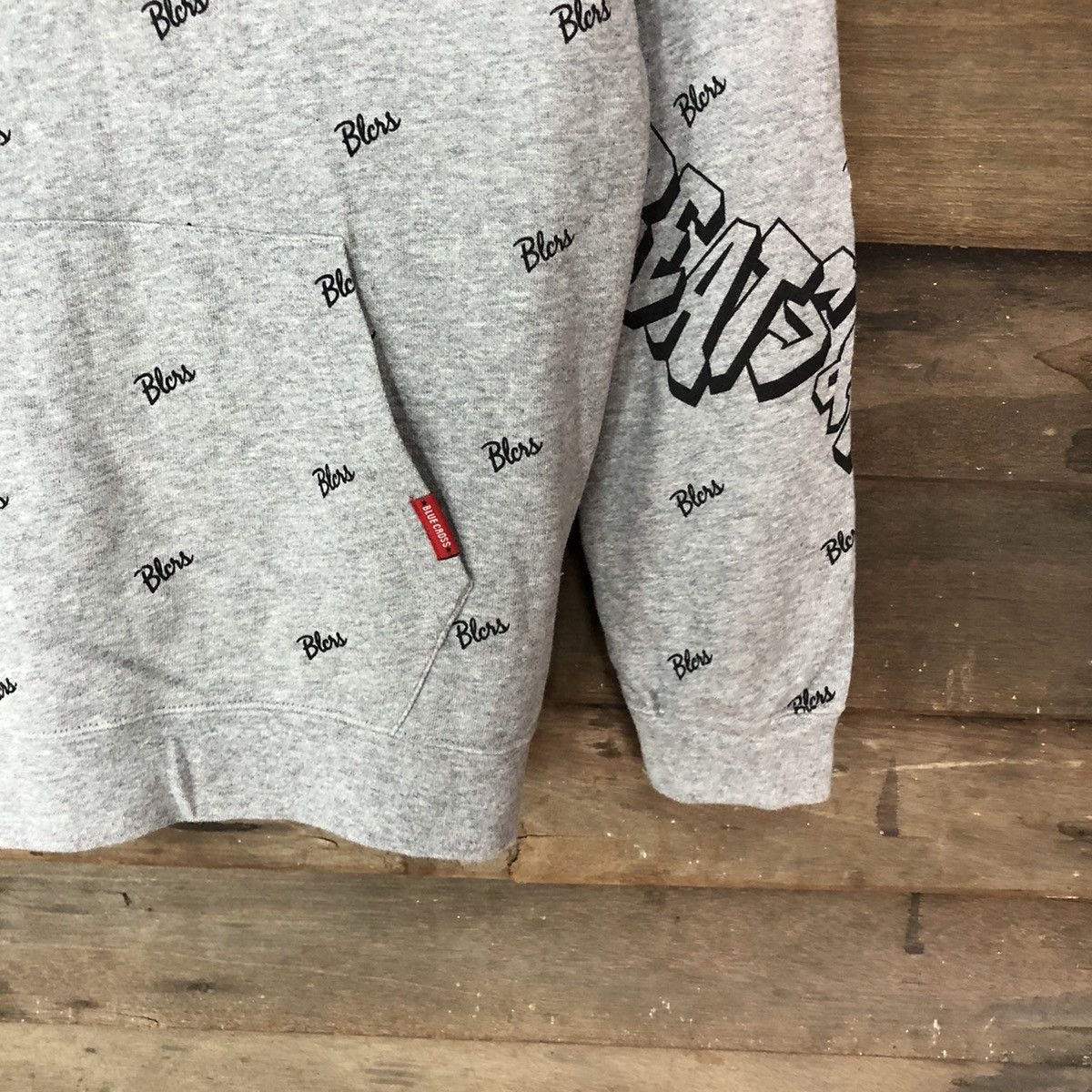 Japanese Brand × Vintage Blue Cross full print beat & rhythm Grey Hoodie #3153 Size US S / EU 44-46 / 1 - 5 Thumbnail