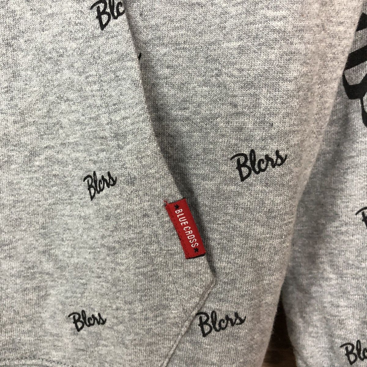 Japanese Brand × Vintage Blue Cross full print beat & rhythm Grey Hoodie #3153 Size US S / EU 44-46 / 1 - 6 Thumbnail