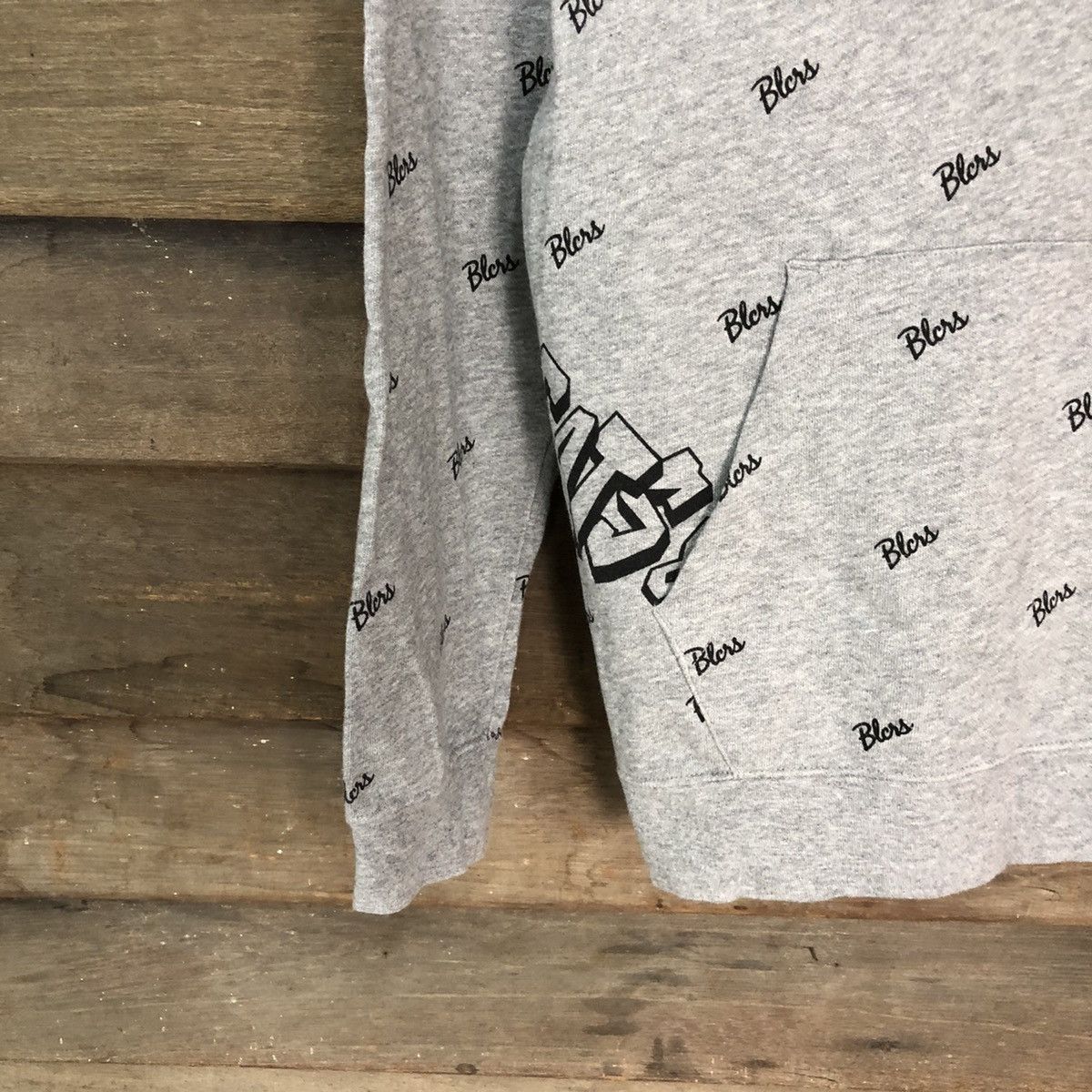 Japanese Brand × Vintage Blue Cross full print beat & rhythm Grey Hoodie #3153 Size US S / EU 44-46 / 1 - 4 Thumbnail