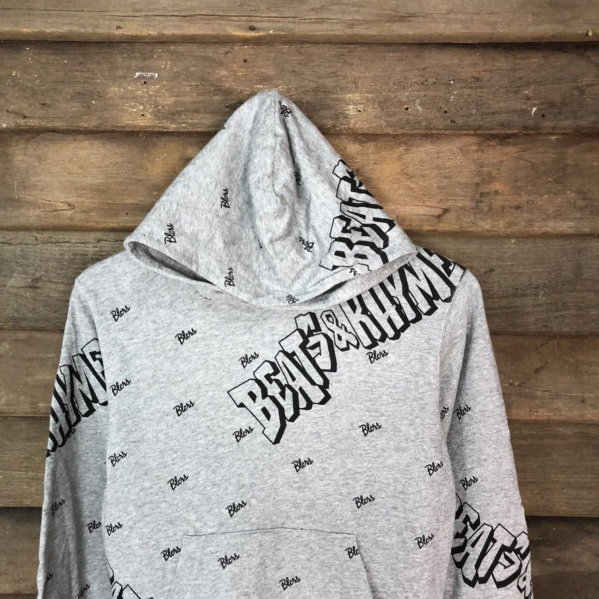 Japanese Brand × Vintage Blue Cross full print beat & rhythm Grey Hoodie #3153 Size US S / EU 44-46 / 1 - 2 Thumbnail