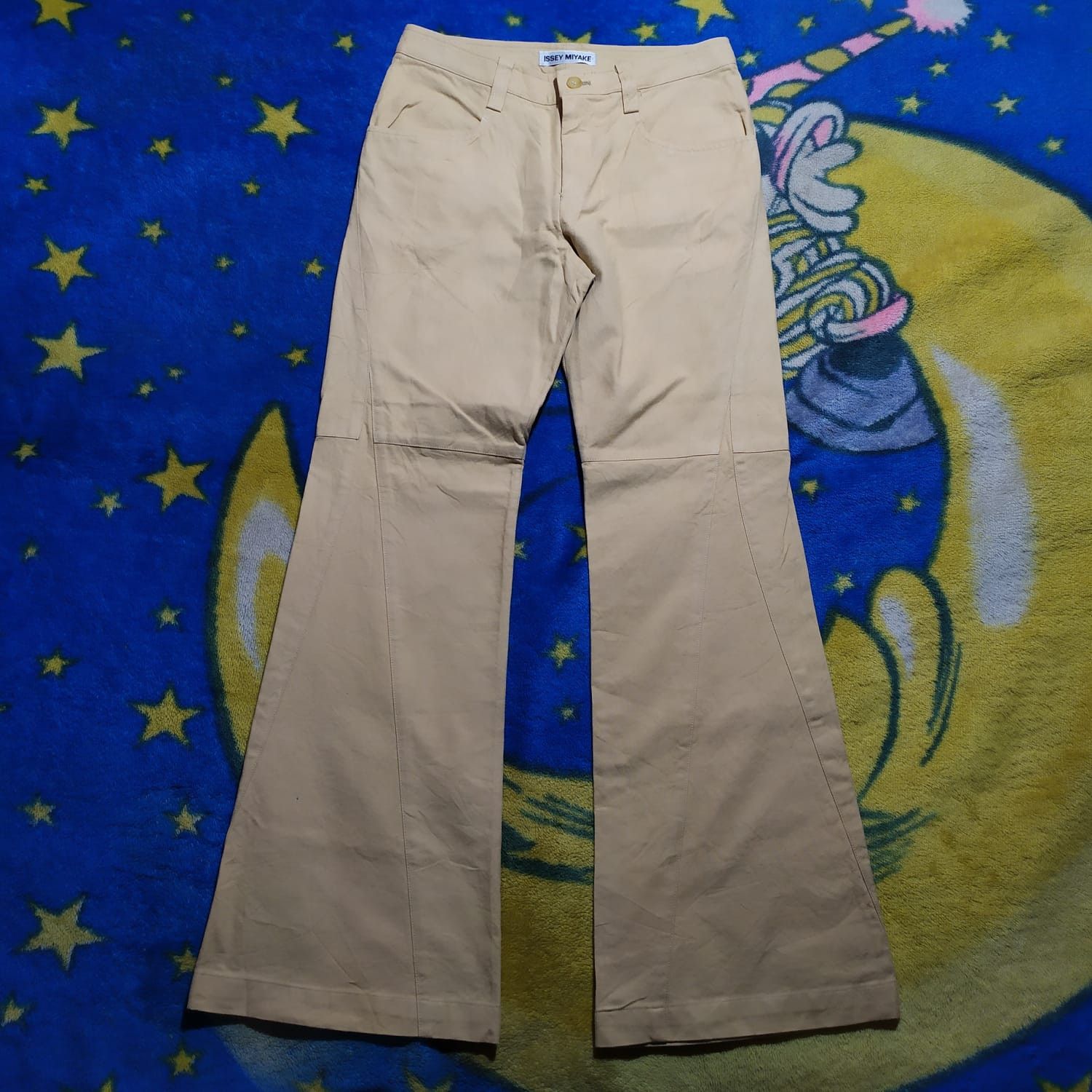 image of Issey Miyake Flare Pants in Beige, Women's (Size 28)