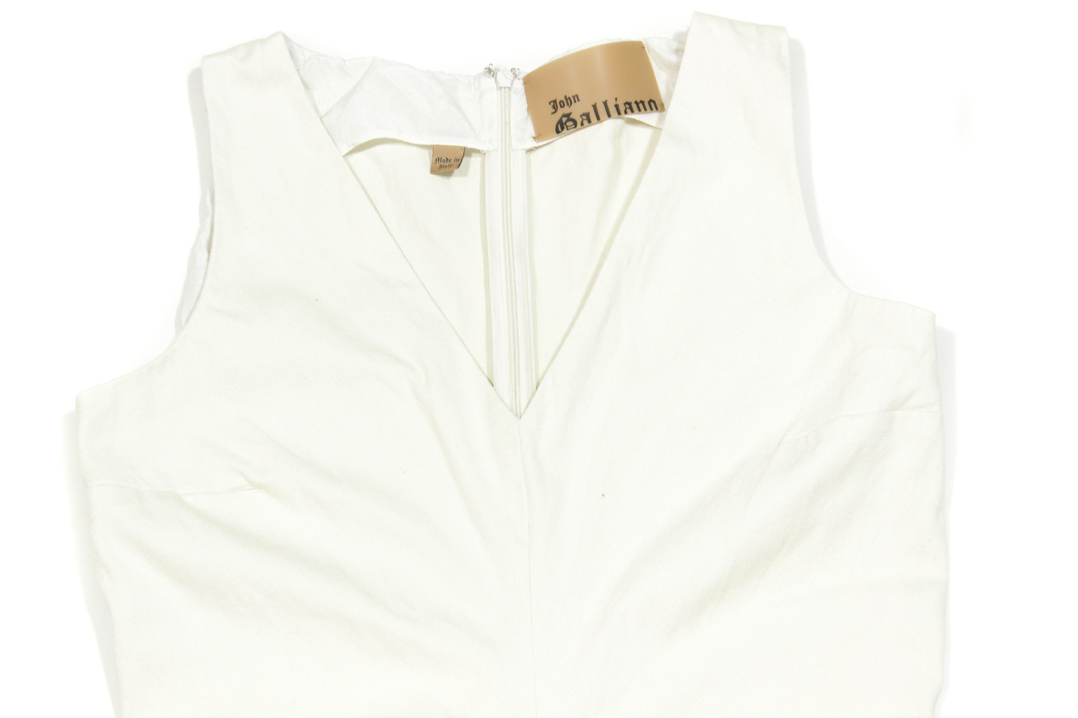John Galliano Cotton Dress Vintage Size L / US 10 / IT 46 - 3 Thumbnail