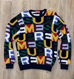 Supreme big letters sweater multicolor acordes sale