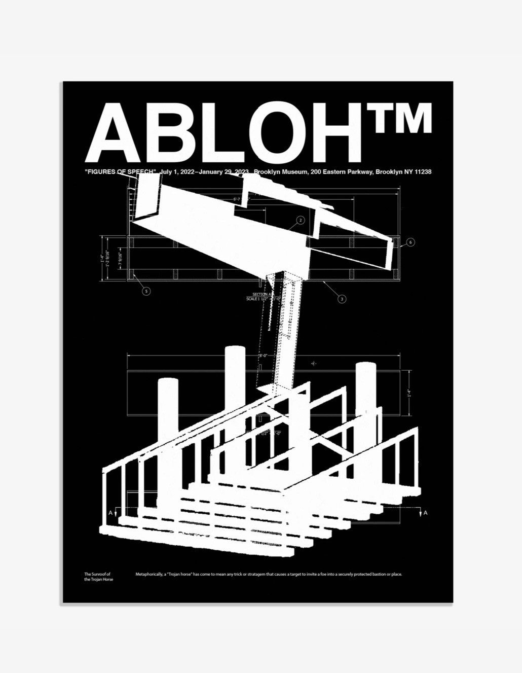 image of Virgil Abloh Brooklyn Musuem Poster 1 in Black, Men's