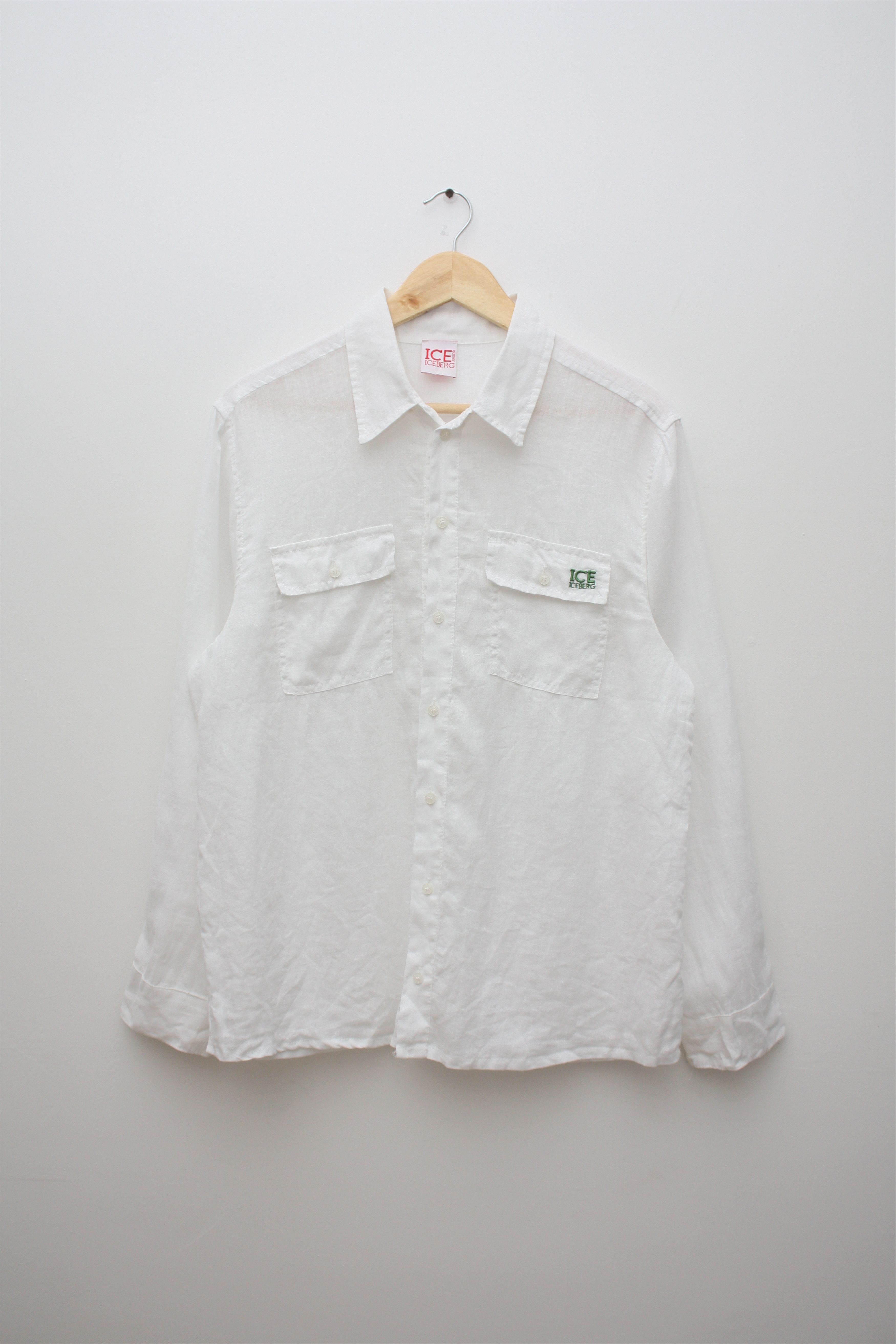 Iceberg Iceberg White Linen Shirt Size US S / EU 44-46 / 1 - 2 Thumbnail