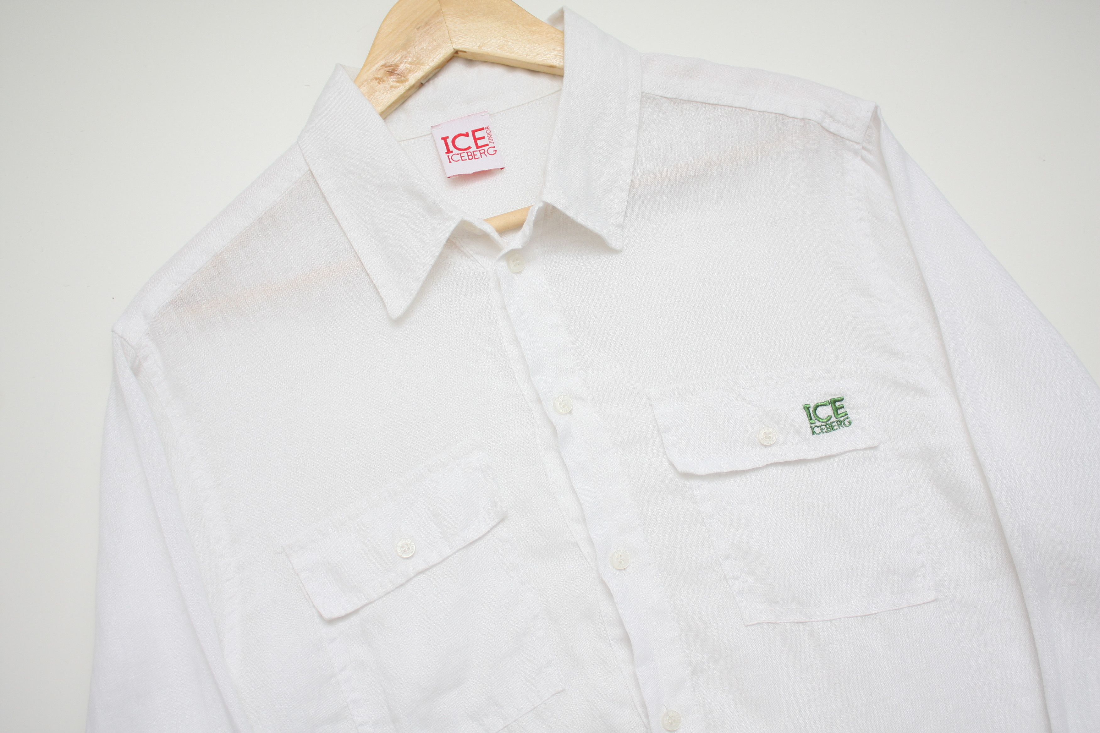 Iceberg Iceberg White Linen Shirt Size US S / EU 44-46 / 1 - 1 Thumbnail