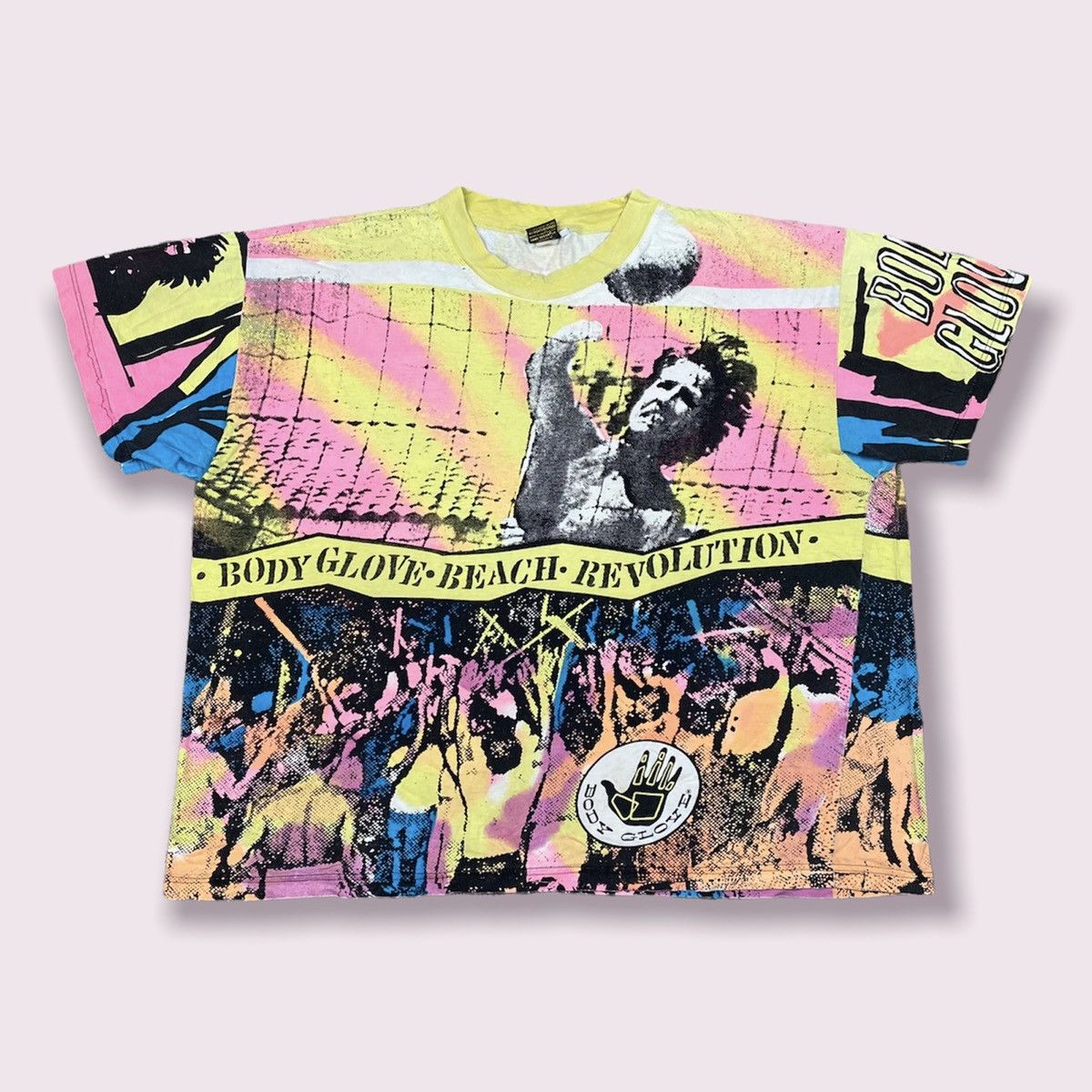 Vintage 90s Body Glove All Over Print T-Shirt Size XL