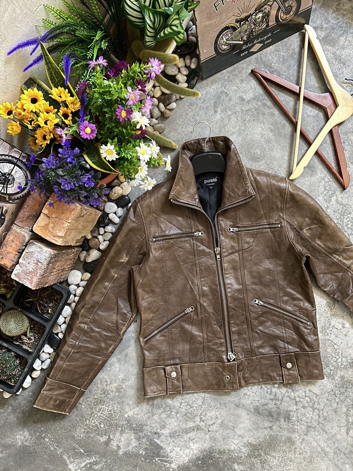 Japanese Brand × Vintage Steals 🔥 Purete Leather Jacket Size US L / EU 52-54 / 3 - 3 Thumbnail