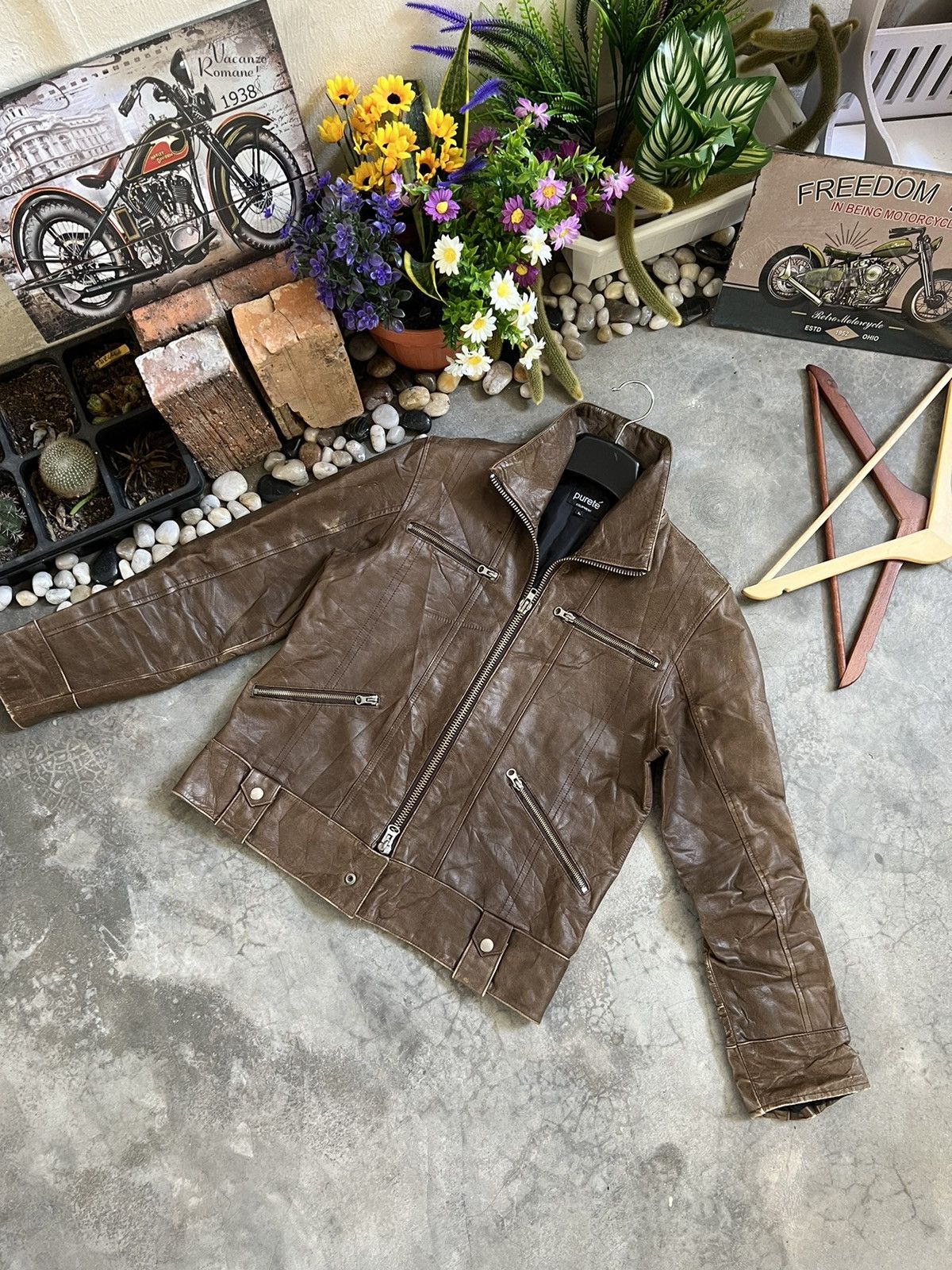 Japanese Brand × Vintage Steals 🔥 Purete Leather Jacket Size US L / EU 52-54 / 3 - 5 Thumbnail