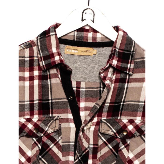 Denver Hayes Vintage Denver Hayes Flannel Shirt Checkered Pattern Grey ...