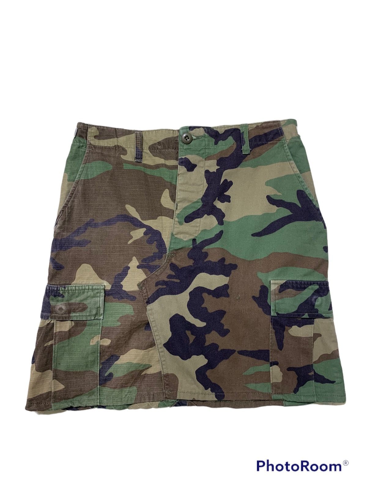 Made by sunny side up camo/military cargo skirt
