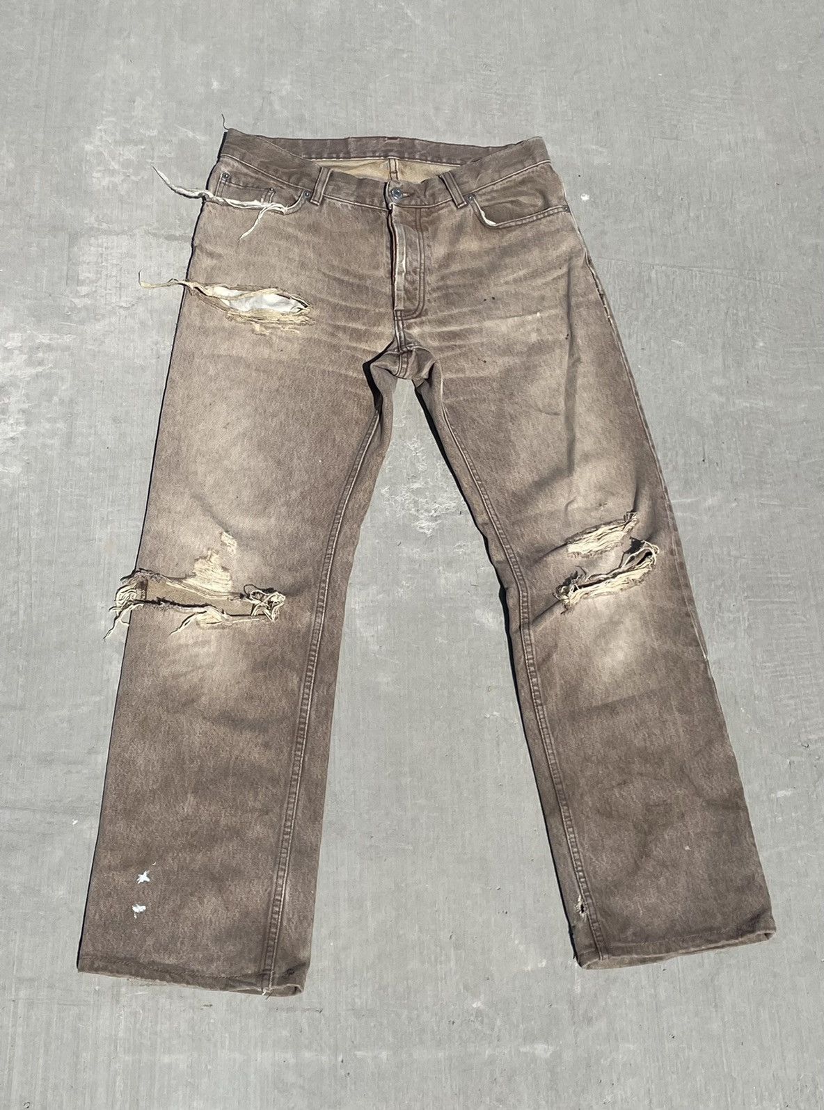 Early 2000’s Helmut Lang Sand Boot Cut Jeans